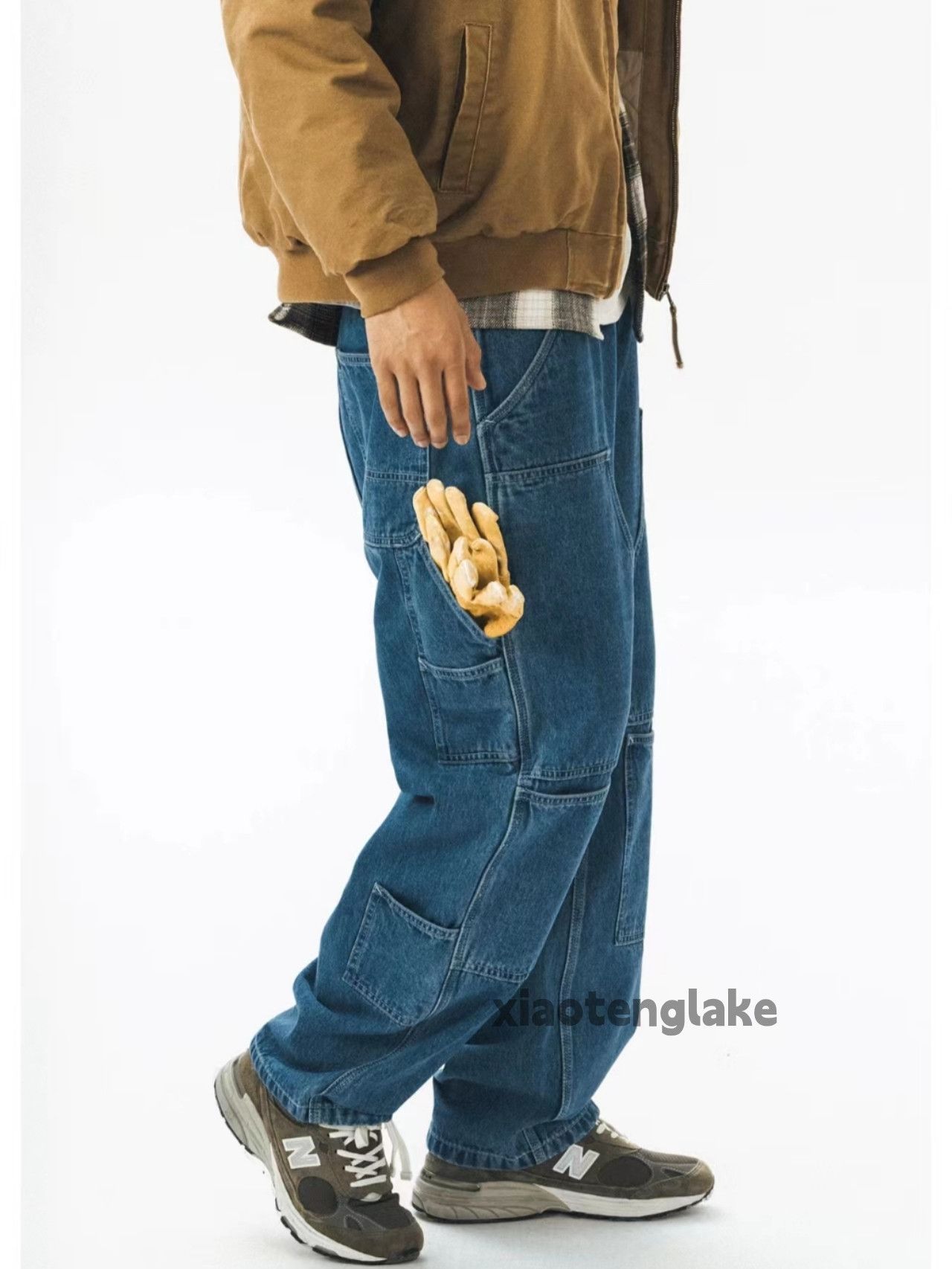 Jean Unisex outdoor utility loose baggy hiphop cargo pants Size US 36 / EU 52 - 6 Thumbnail