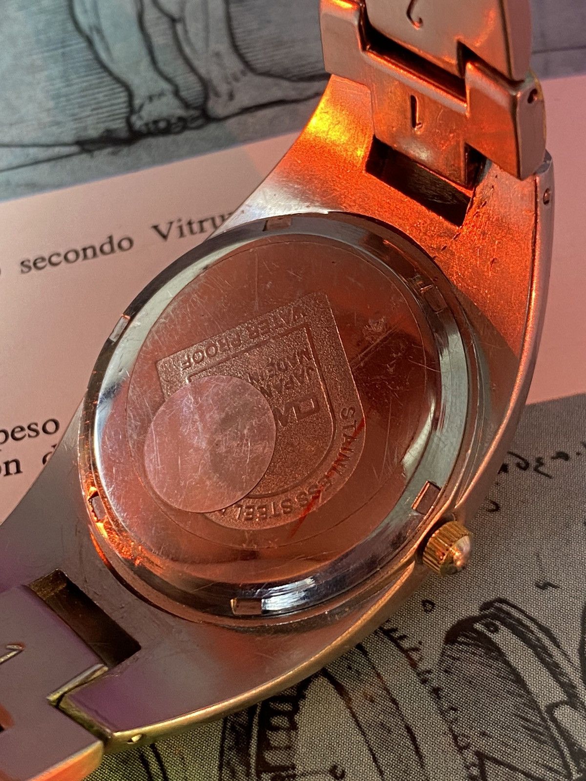 Japanese Brand × Jewelry × Vintage Futuristic Omax Crystal Watch Silver-Gold Size ONE SIZE - 8 Thumbnail