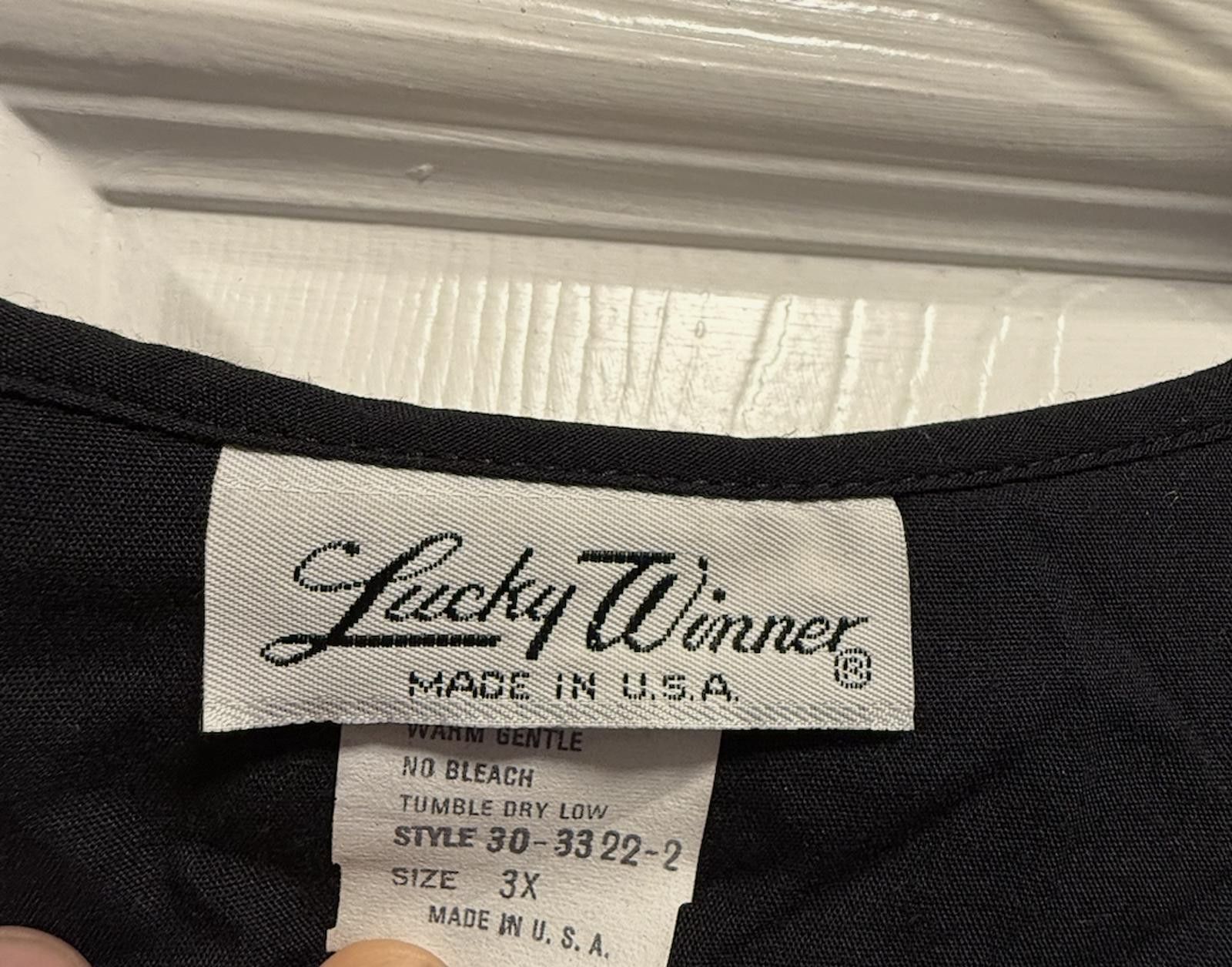 Designer Lucky Winner USA Black Ruffle Blouse Lace 3X Goth Top Size M / US 6-8 / IT 42-44 - 3 Thumbnail