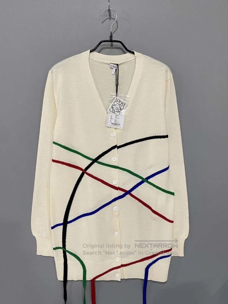 Loewe Loewe Colorful curved stripe wool knit top Size M / US 6-8 / IT 42-44 - 1 Thumbnail