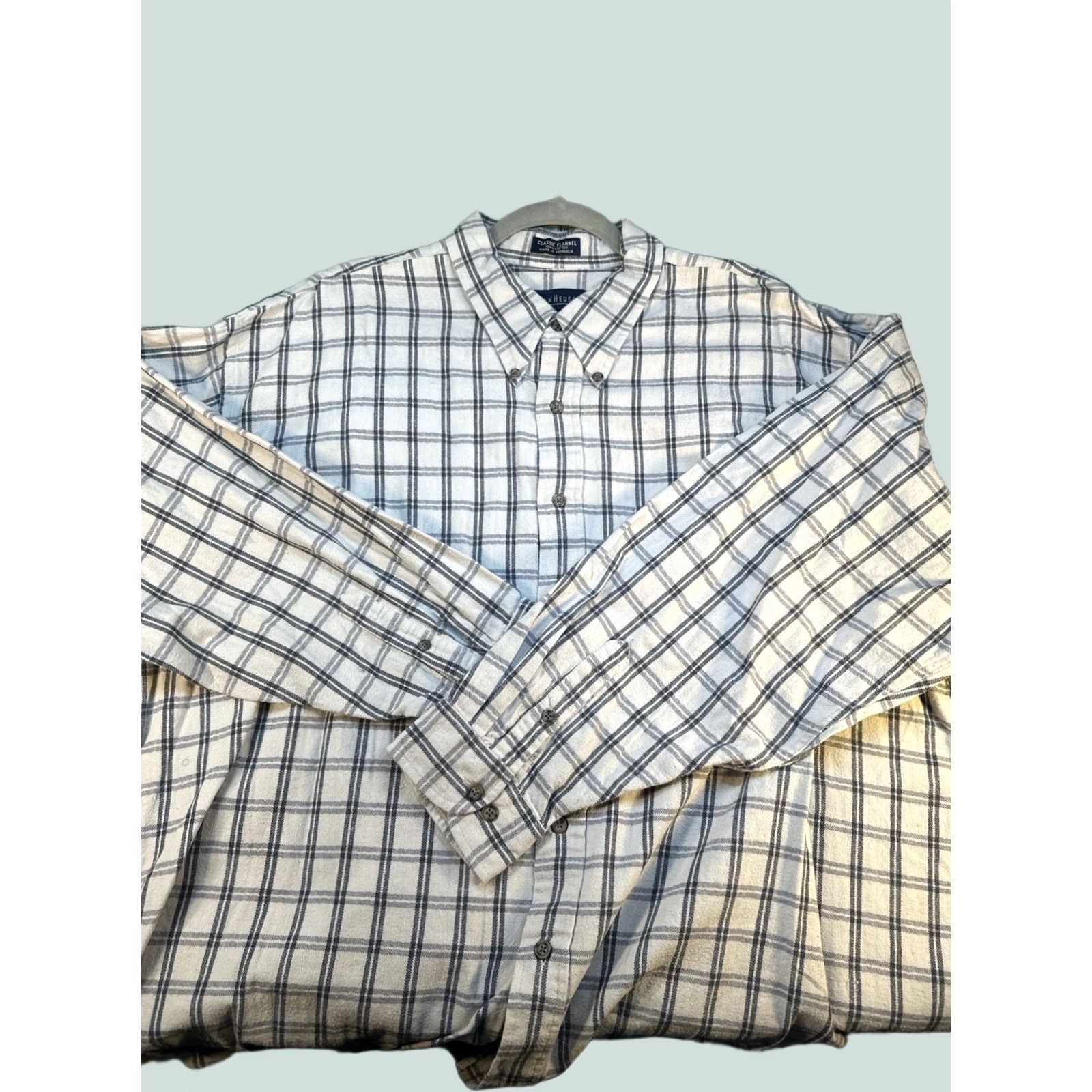 Van Heusen Van Heusen Shirt Mens XXL Plaid Button-Down Cotton Flannel Casual Cotton Size US XXL / EU 58 / 5 - 1 Thumbnail