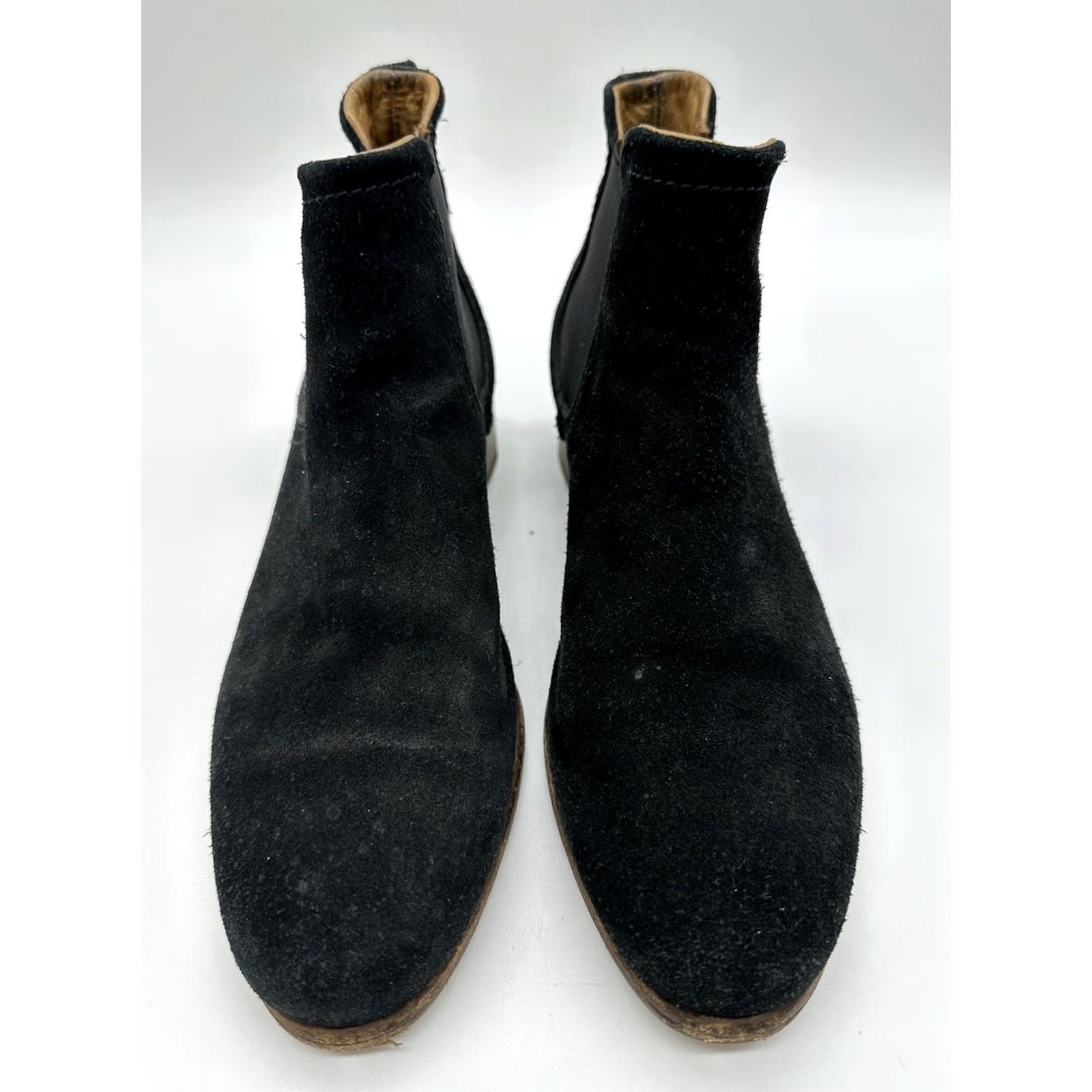 Vintage Alberto Fermani Women Boot Suede Leather Ankle Black 6 EU37 US6 Block Heel, Leather Lining, Round Toe, 3/4 Shaft, Italy, Boot, Casual, Women Size US 6 / IT 36 - 2 Thumbnail