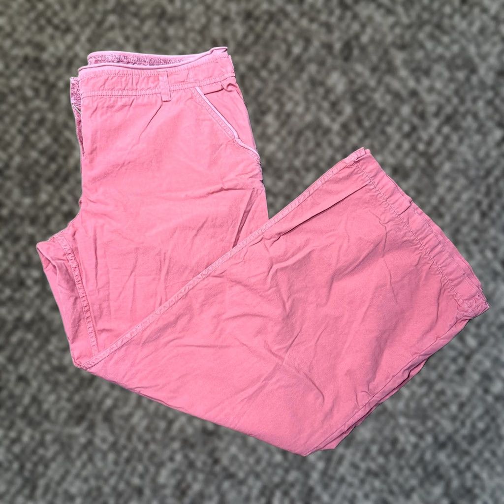 Anthropologie VINTAGE Hei Women's Pants 14W Wide-Leg Cotton Baggy Coral Y2K Knit 30 In Inseam Mens? Size 36" / US 14 / IT 50 - 1 Thumbnail