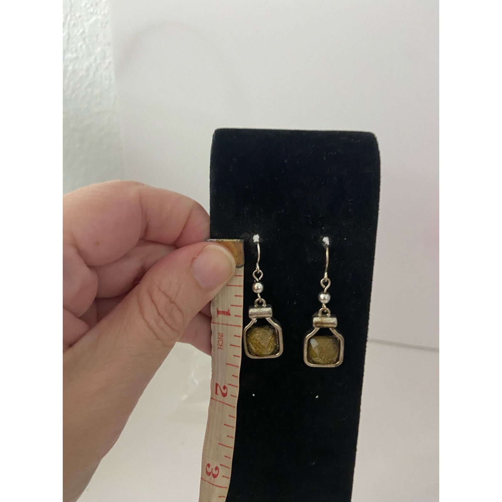 Other Bronze Tone Faux Gemstone Drop Earrings Size ONE SIZE - 2 Thumbnail