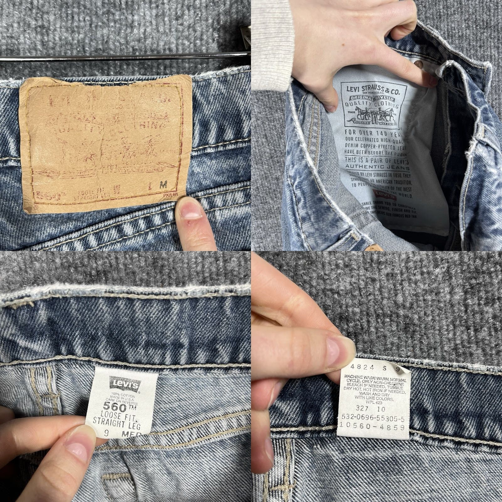 Levi's VINTAGE Levi's 560 Jeans Womens Size 9 28x31 Blue 90s Loose Fit Straight Levi's 500 Series Mens Womens Girls Size 30" / US 8 / IT 44 - 9 Thumbnail