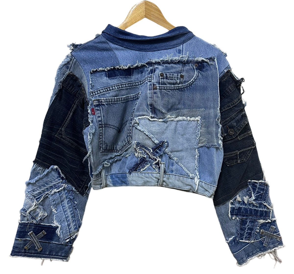 If Six Was Nine Reconstructed Levis Cropped Hagi Jeans Jacket RARE Size US M / EU 48-50 / 2 - 4 Thumbnail