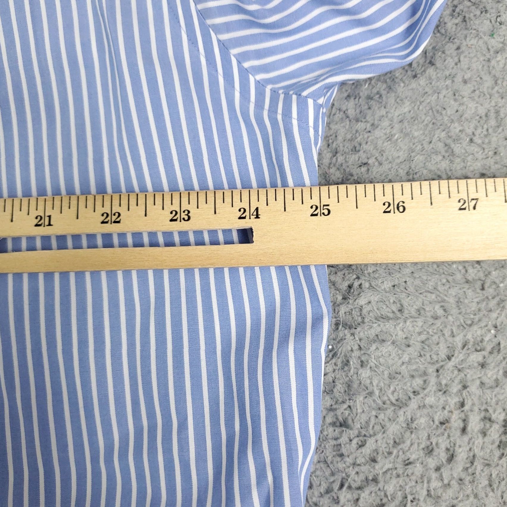 Brooks Brothers Brooks Brothers Shirt Mens 16.5 Blue Striped Dress Button Long Sleeve Size 42R - 6 Thumbnail
