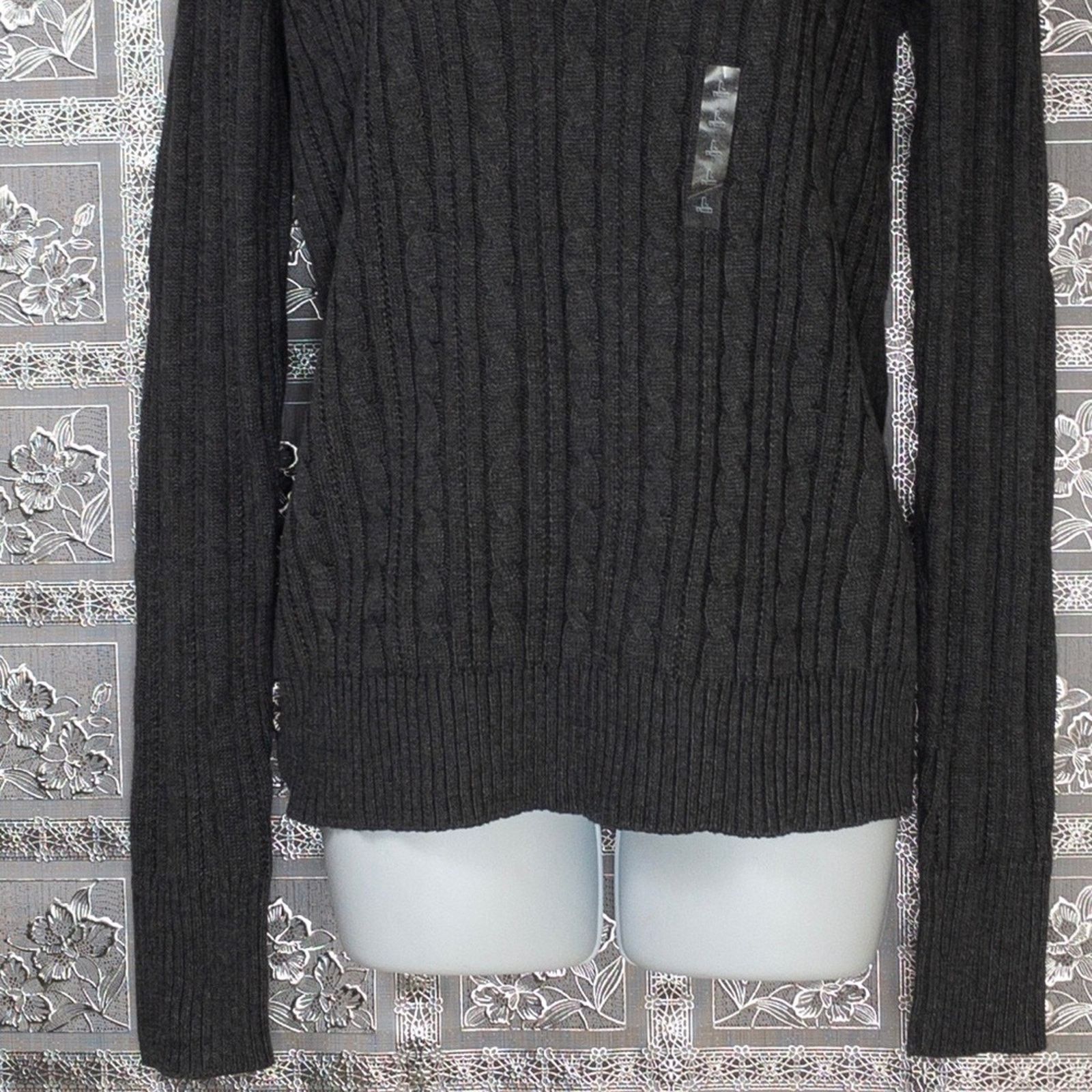 Other NWT Arizona Jean Charcoal Gray Cable Knit Sweater Size L / US 10 / IT 46 - 5 Thumbnail