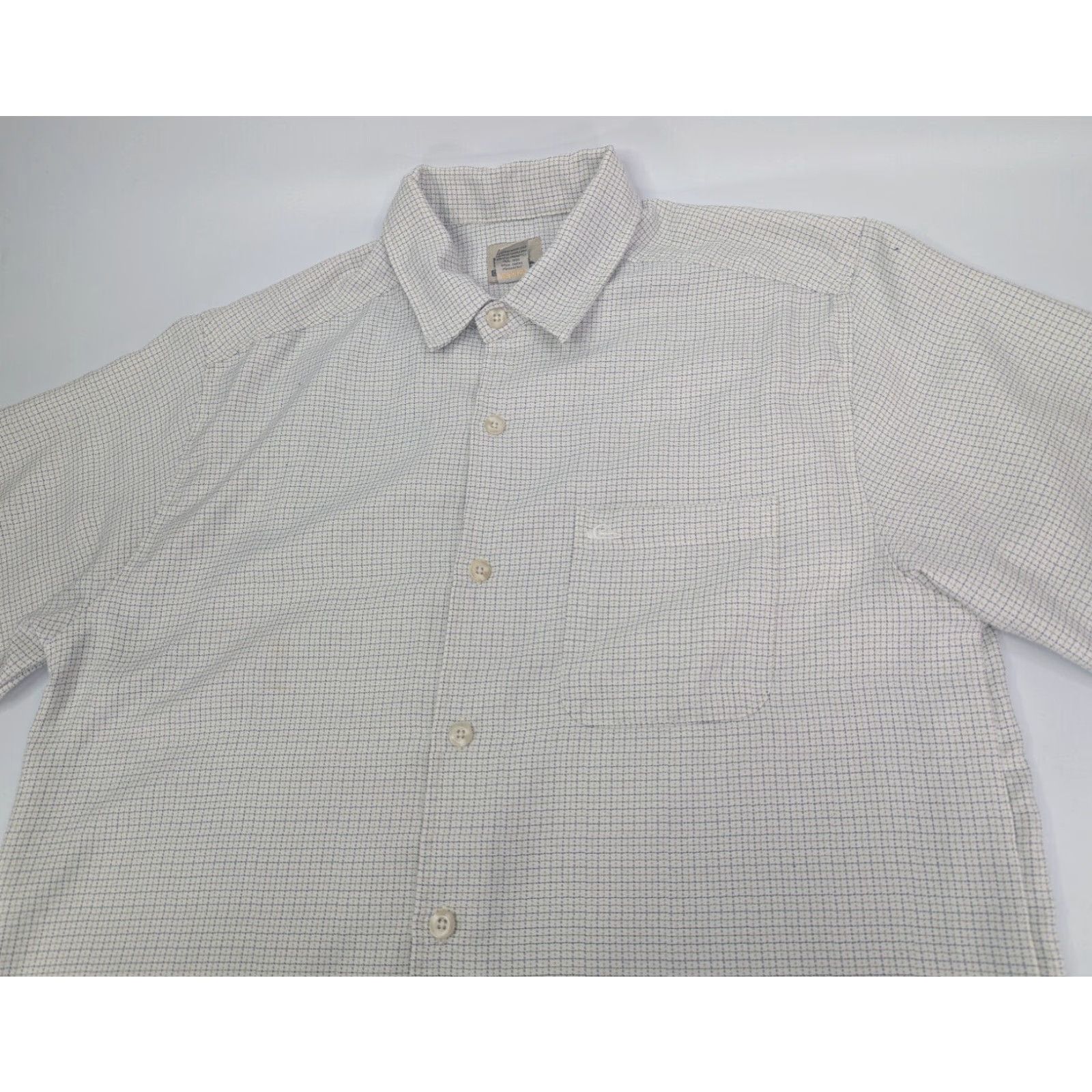 Quiksilver Quiksilver Shirt White M Short Sleeve Button Check Cotton Skating Surfing Y2K Mens Size US 31 - 2 Thumbnail