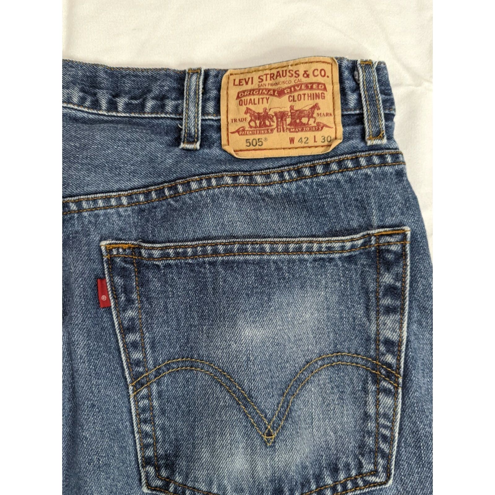 Levi's Levi's 505 Mens Jeans 42x30 Straight Leg Regular Fit Blue Denim M3J Size US 42 / EU 58 - 4 Thumbnail