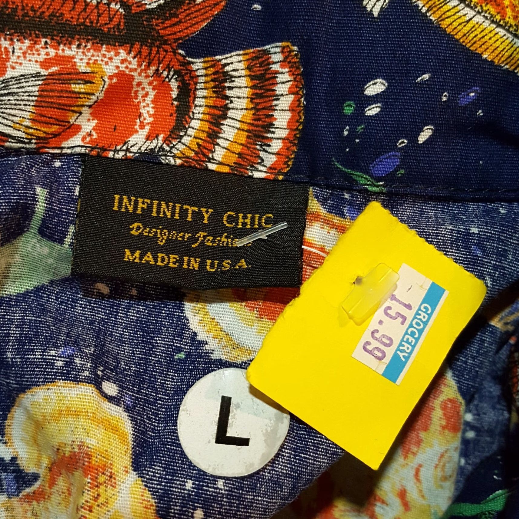 Vintage Vintage Infinity Chic Men's Long Sleeve Button-Up Shirt Size Large Blue 90s Beach Ocean Retro Size US L / EU 52-54 / 3 - 5 Thumbnail