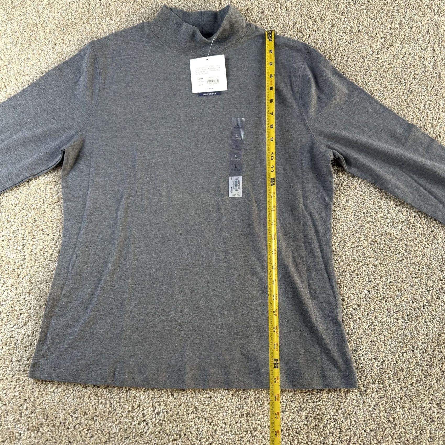 Croft & Barrow Croft & Barrow Shirt Mens Large Gray Stretch Mock Neck Long Sleeve Tee T-Shirt Size US L / EU 52-54 / 3 - 7 Thumbnail