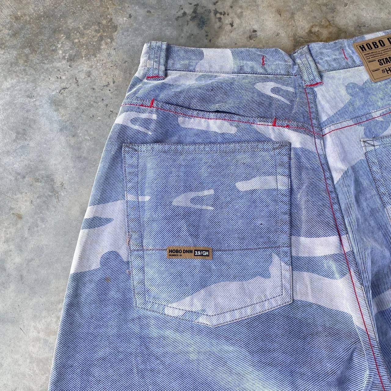 Hobo HOBO DENIM Vintage 90s Wide Leg Blue Camo Skate Pants Baggy Size US 30 / EU 46 - 16 Thumbnail