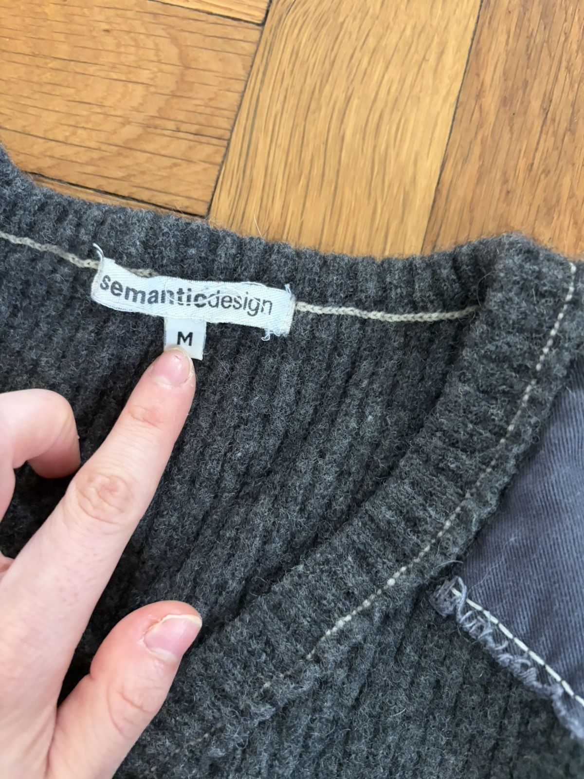 Number (N)ine Semantic Design Wool Sweater Sailor Patch Size US M / EU 48-50 / 2 - 3 Thumbnail