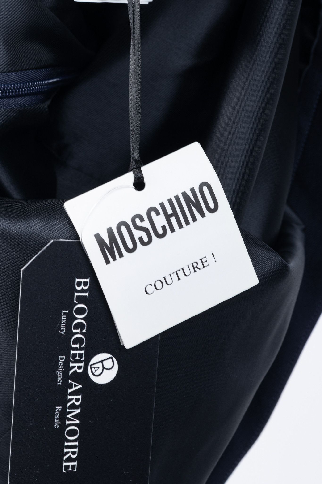 Moschino Moschino PF/23 Navy Wool Inside-Out Shift Dress Size M / US 6-8 / IT 42-44 - 10 Thumbnail