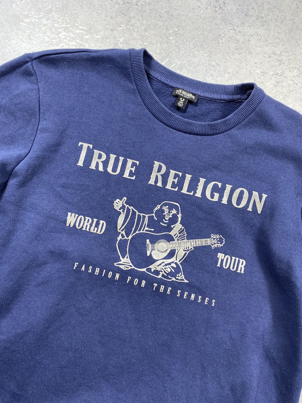 True Religion Mens True Religion Blue Sweatshirt Size Medium With Big Logo Size US M / EU 48-50 / 2 - 2 Thumbnail