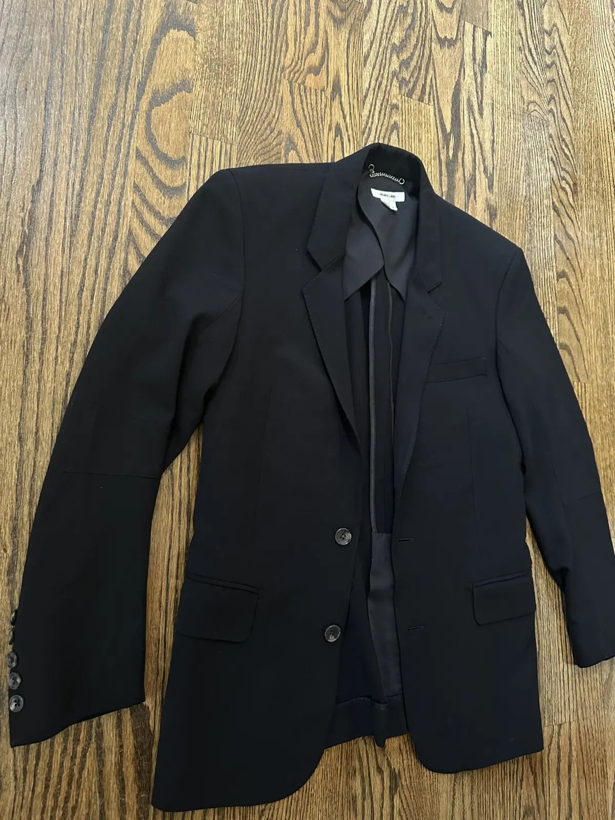 Helmut Lang Helmut Lang Classic Black Wool Suit - Jacket/Pants (US36) Size 36S - 2 Thumbnail