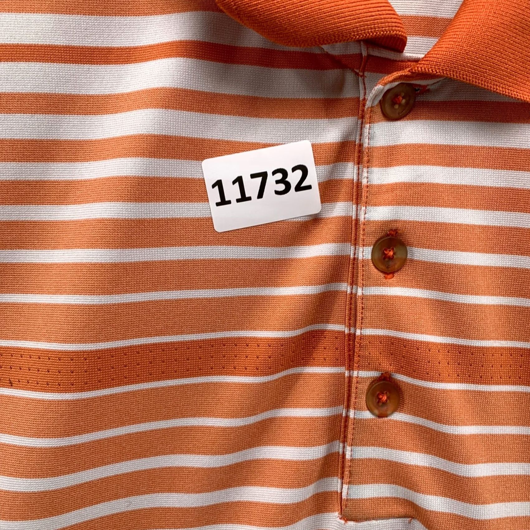 Nike Nike Golf Tour Performance Polo Shirt Mens Large Orange White Striped Short Sleeve Polo Size US L / EU 52-54 / 3 - 5 Thumbnail