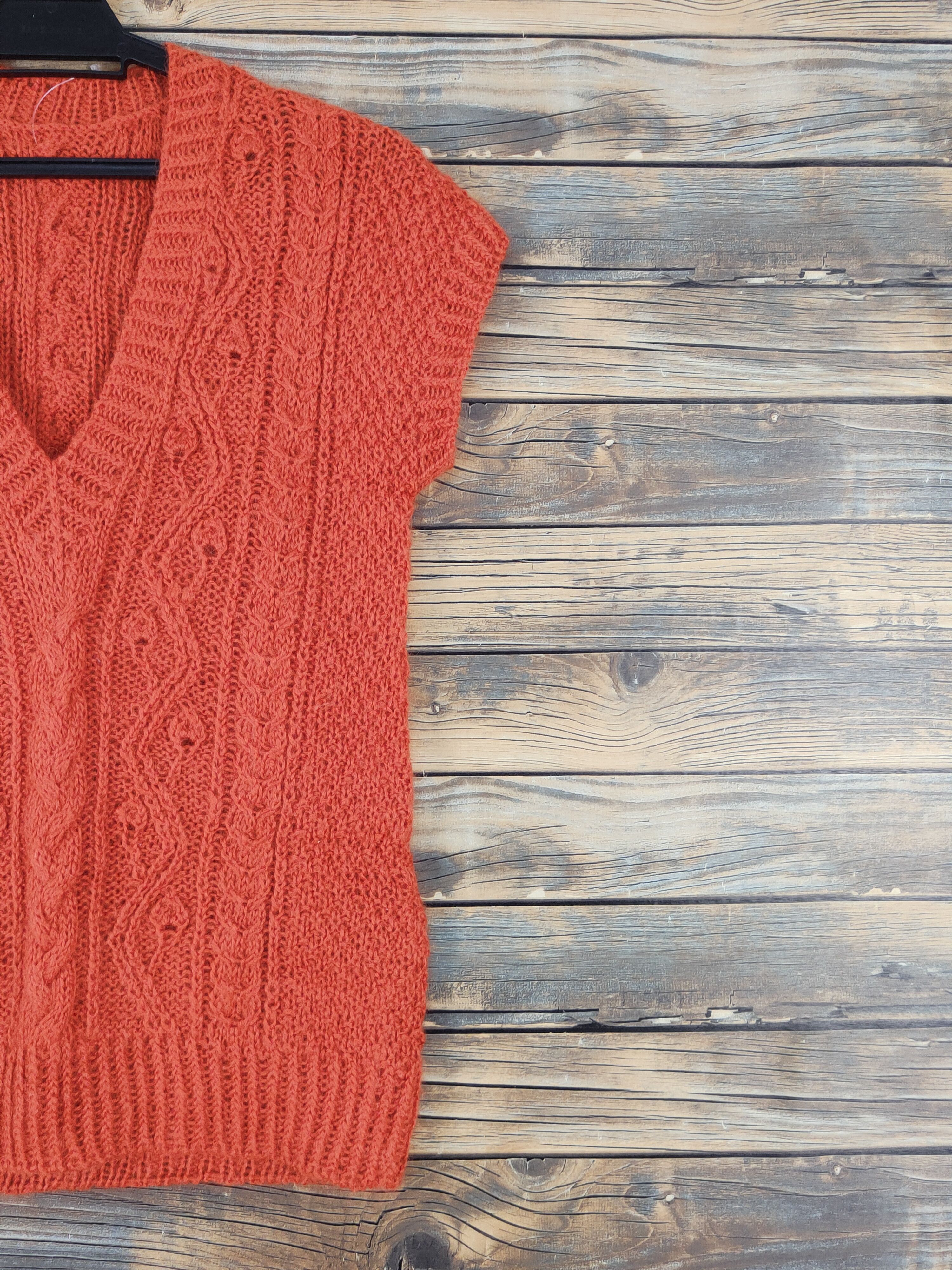 Japanese Brand Japanese Brand Orange Knitwear Sweater Vests #W1286 Size S / US 4 / IT 40 - 5 Thumbnail