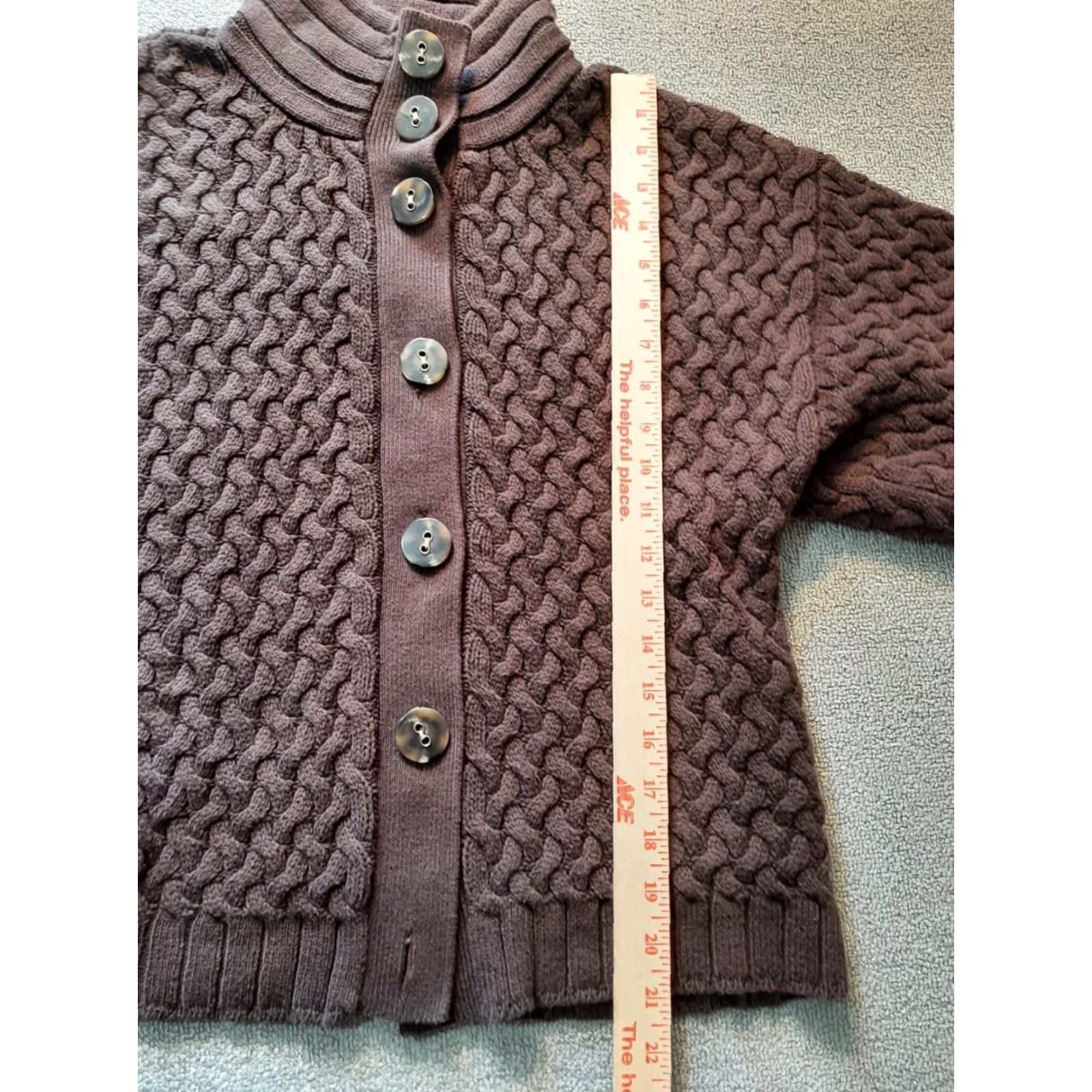 Vintage Style & Co Womens Sweater Short Sleeve Brown Large L Cable-Knit Sweater Womens, Style & Co, Regular Size, Brown, Brown, Style & Co, 100% Cotton? Size XL / US 12-14 / IT 48-50 - 2 Thumbnail