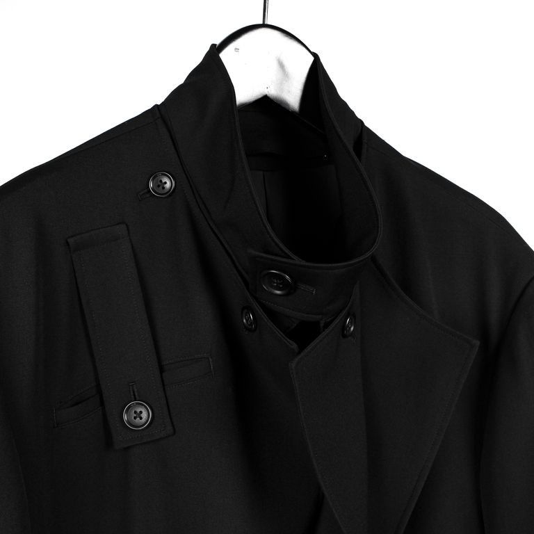 Yohji Yamamoto Yohji Yamamoto Homme Gabardine Left Double Spare Stand Coat Size US S / EU 44-46 / 1 - 21 Thumbnail