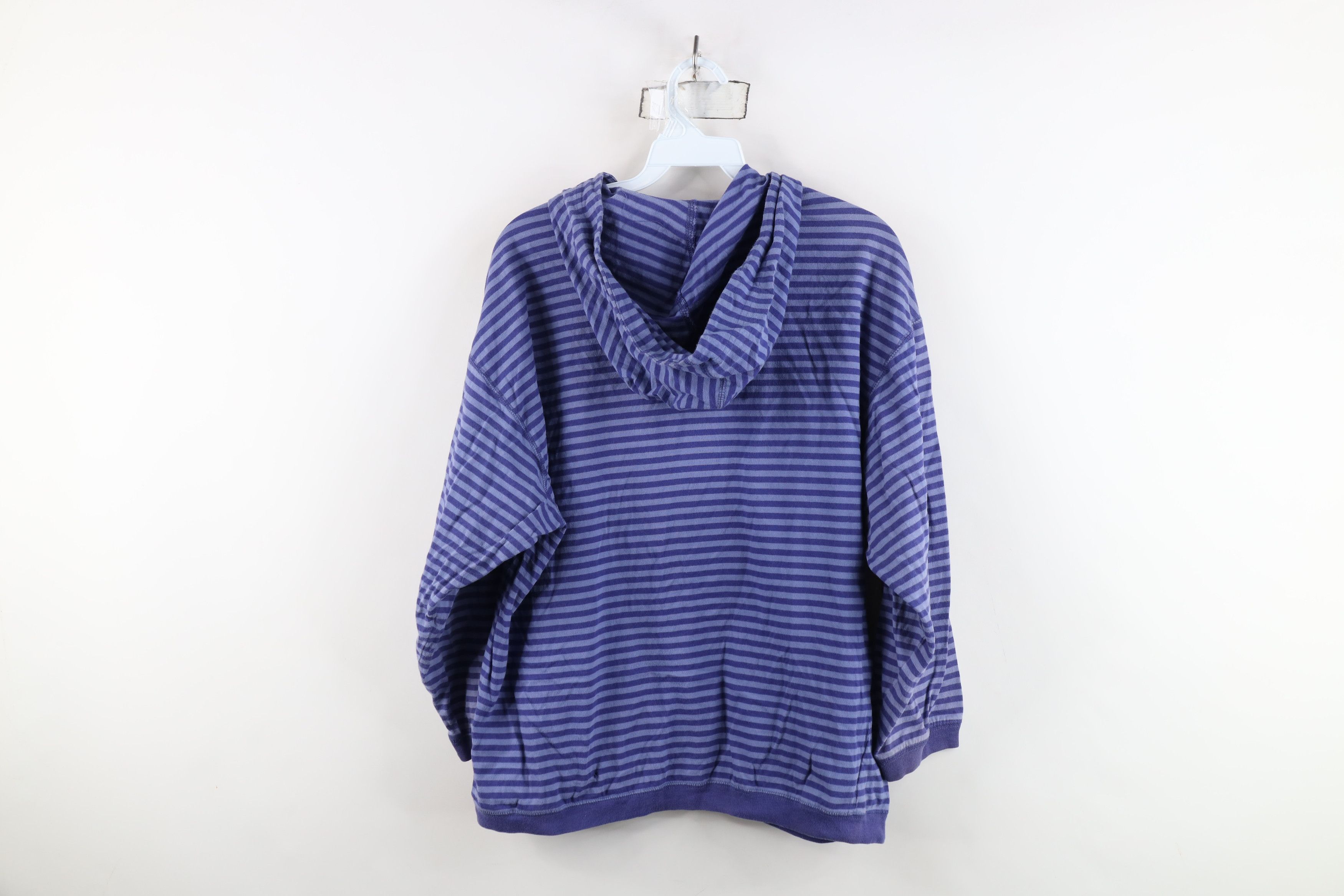 Esprit Vintage 90s Esprit Babydoll Striped Hoodie T-Shirt Purple Size S / US 4 / IT 40 - 8 Thumbnail