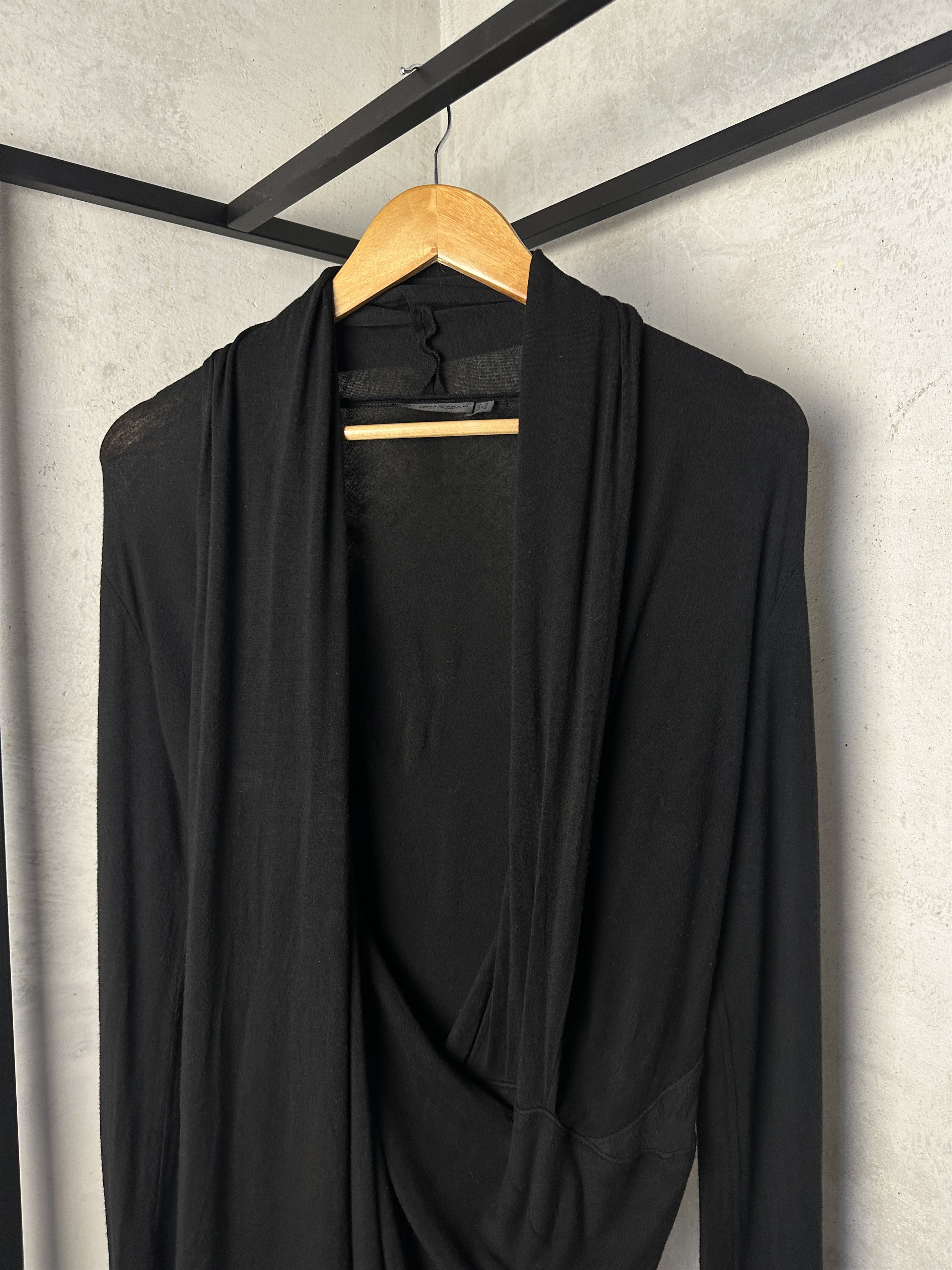 DKNY Donna Karan Asymmetrical V-Neck Black Dress Size S / US 4 / IT 40 - 6 Thumbnail