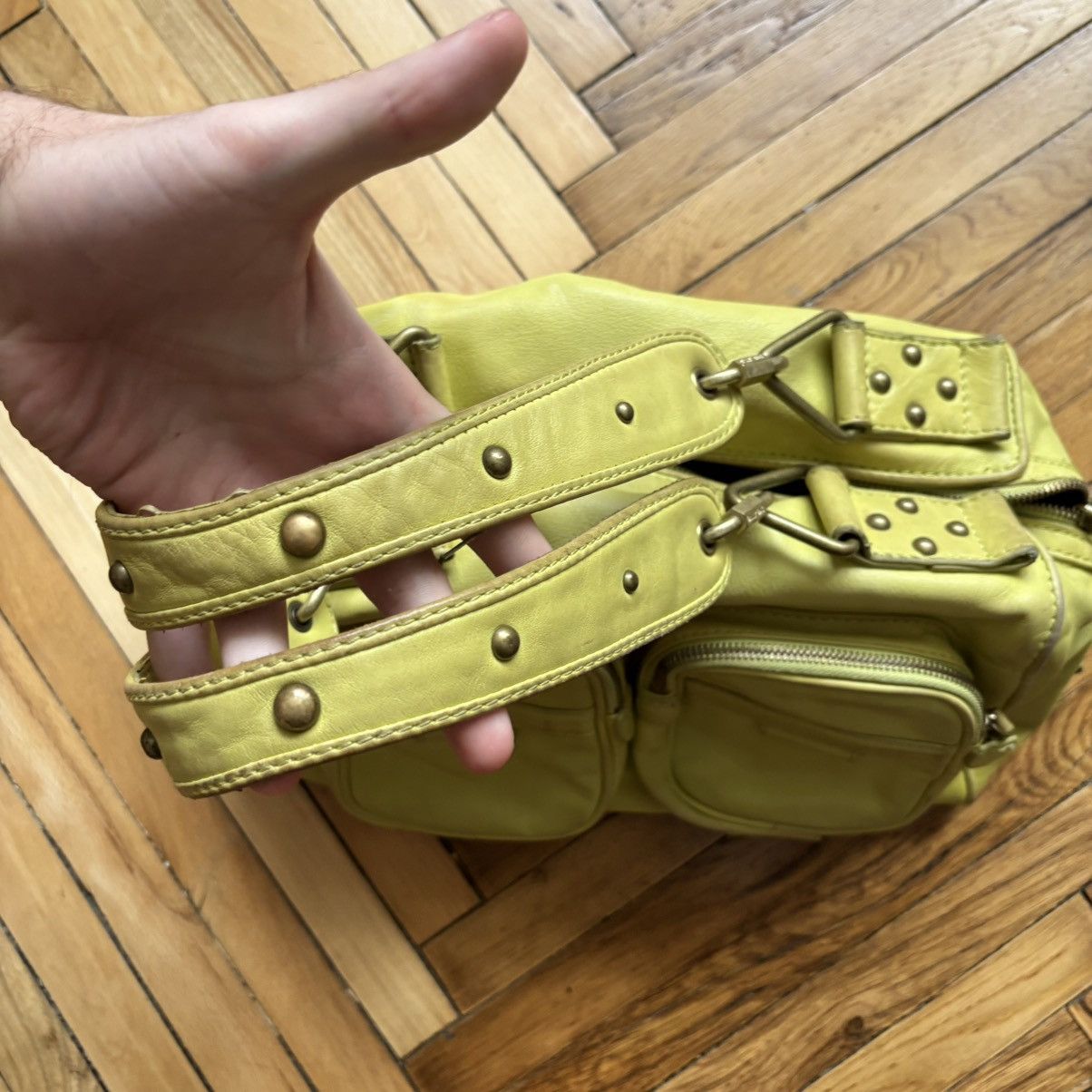 Vintage Vintage Y2K Acid Green Hand Bag Real Leather Britney Spears Size ONE SIZE - 3 Thumbnail