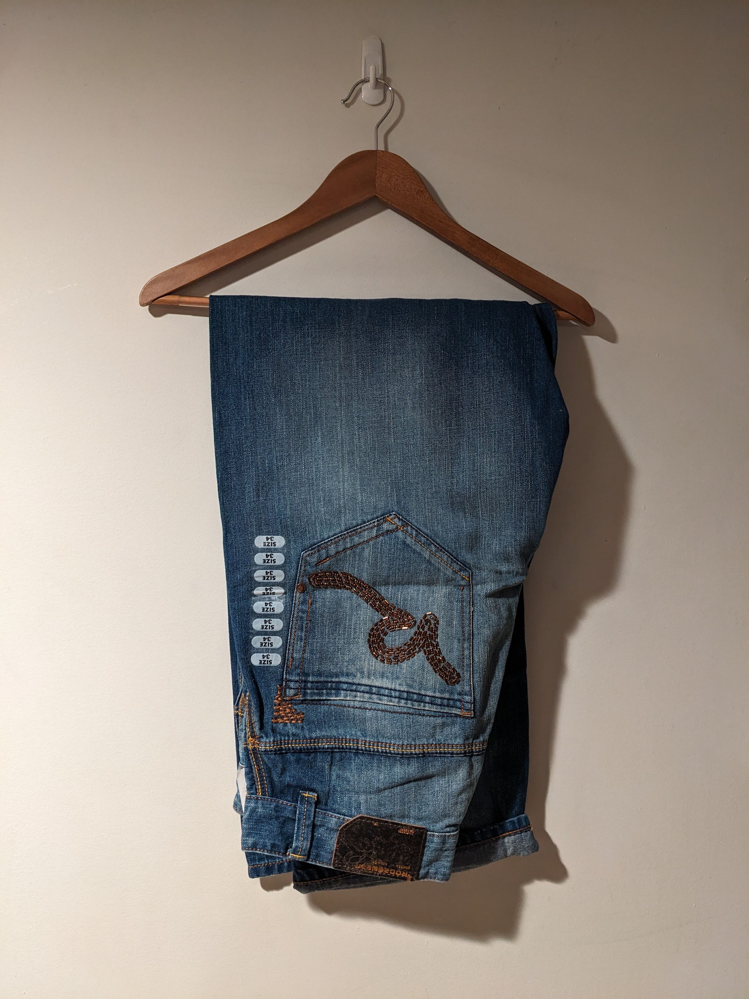 image of Rocawear 34 X 32 Blue Original Fit Tahoe Baggy Jeans, Men's