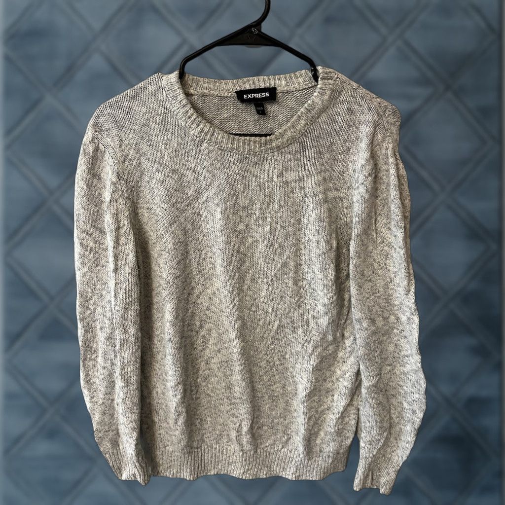 Express Express Sweater Men’s Sz Small Gray Knit Pullover Ribbed Crewneck Size US S / EU 44-46 / 1 - 1 Thumbnail