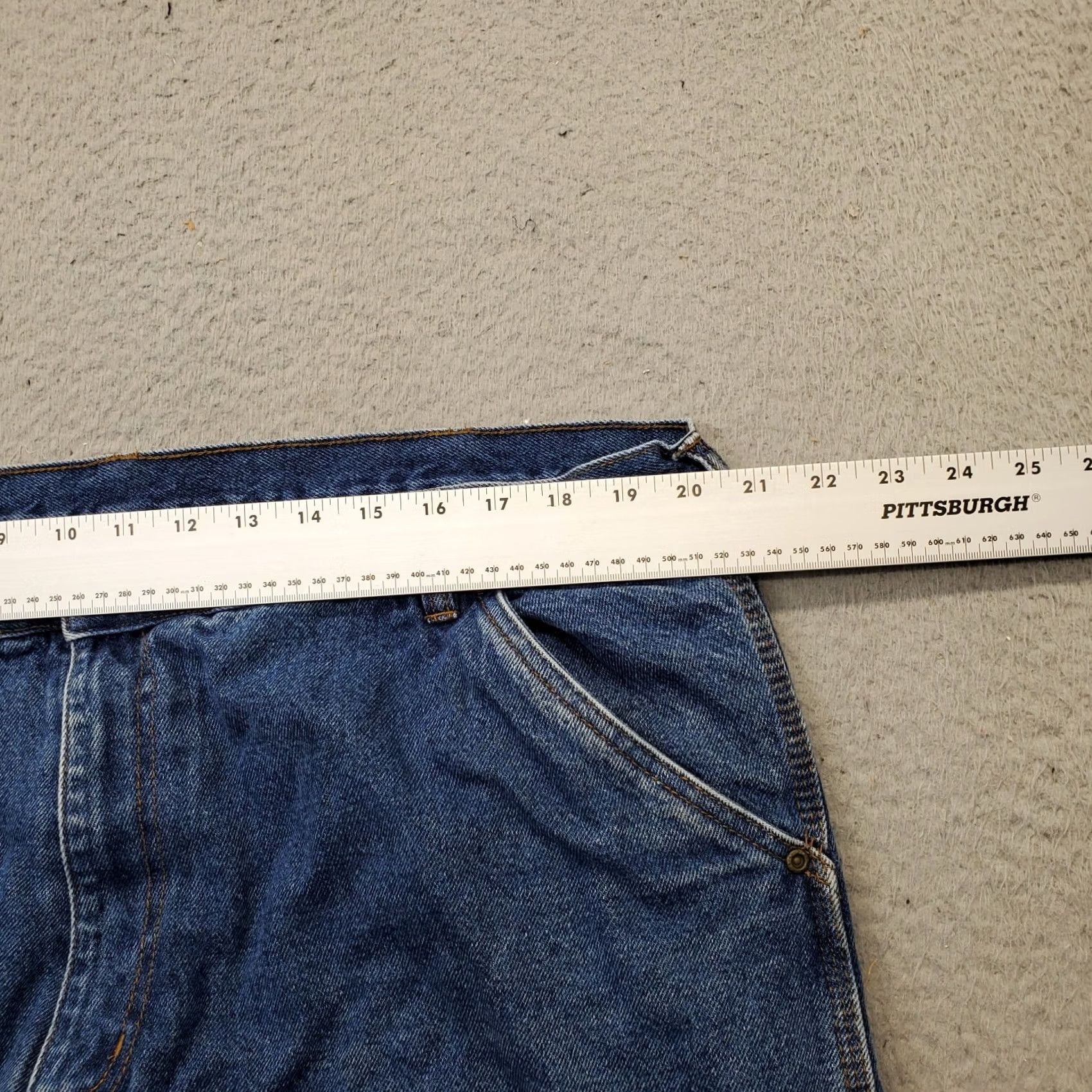 Denime American Authentic Carpenter Jeans Mens 42X30 Blue Denim Flannel Lined Relaxed Jea ns Size US 42 / EU 58 - 6 Thumbnail