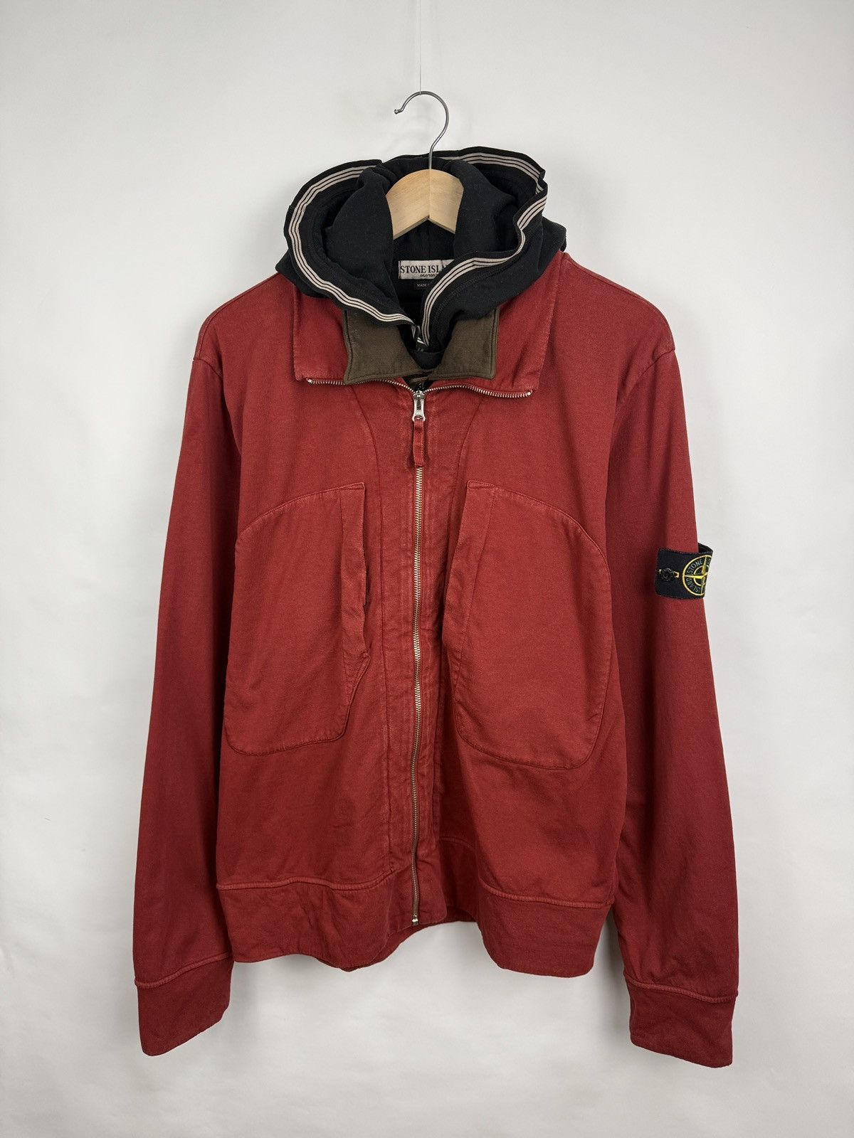 Stone Island 🇮🇹 Vintage 90s Stone Island Archive Layered Hooded Jacket Size US XL / EU 56 / 4 - 3 Thumbnail