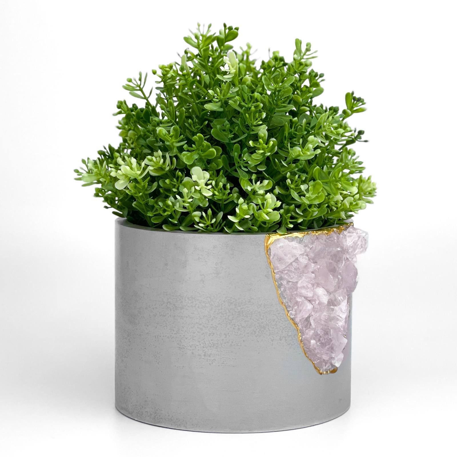 Other Large Rose Quartz Geode Planter Big Crystal Planter Pot GIFT Size ONE SIZE - 4 Thumbnail