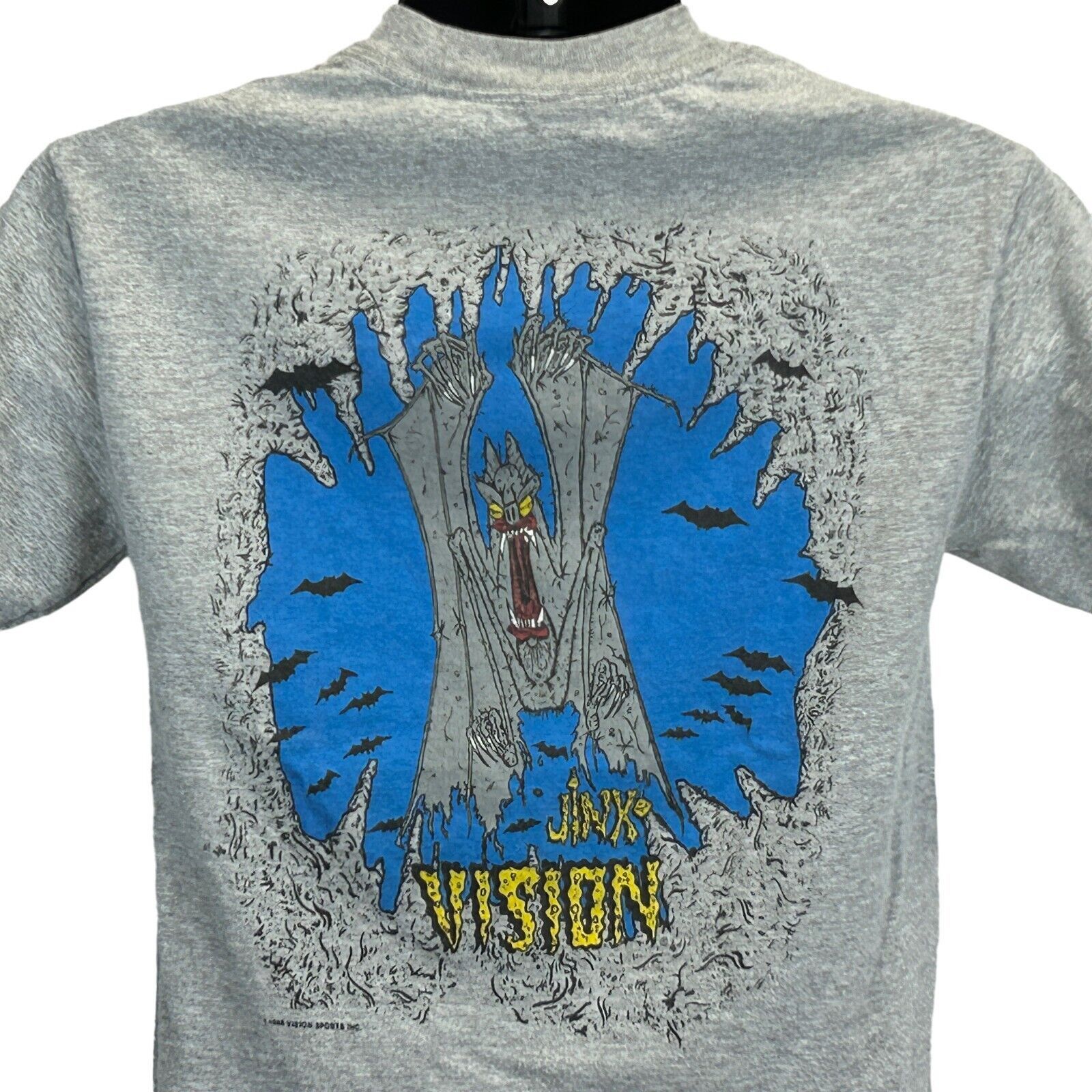 image of Vision Street Wear Jinx Vintage T Shirt Small Skateboards in Grey, Men's