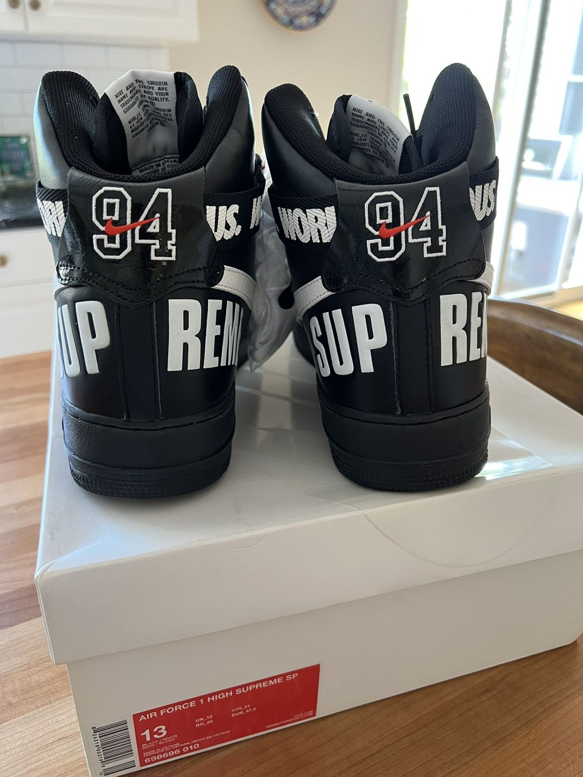 Nike × Supreme Supreme x Nike Air Force 1 High ‘World Famous’ Black Size US 13 / EU 46 - 6 Thumbnail