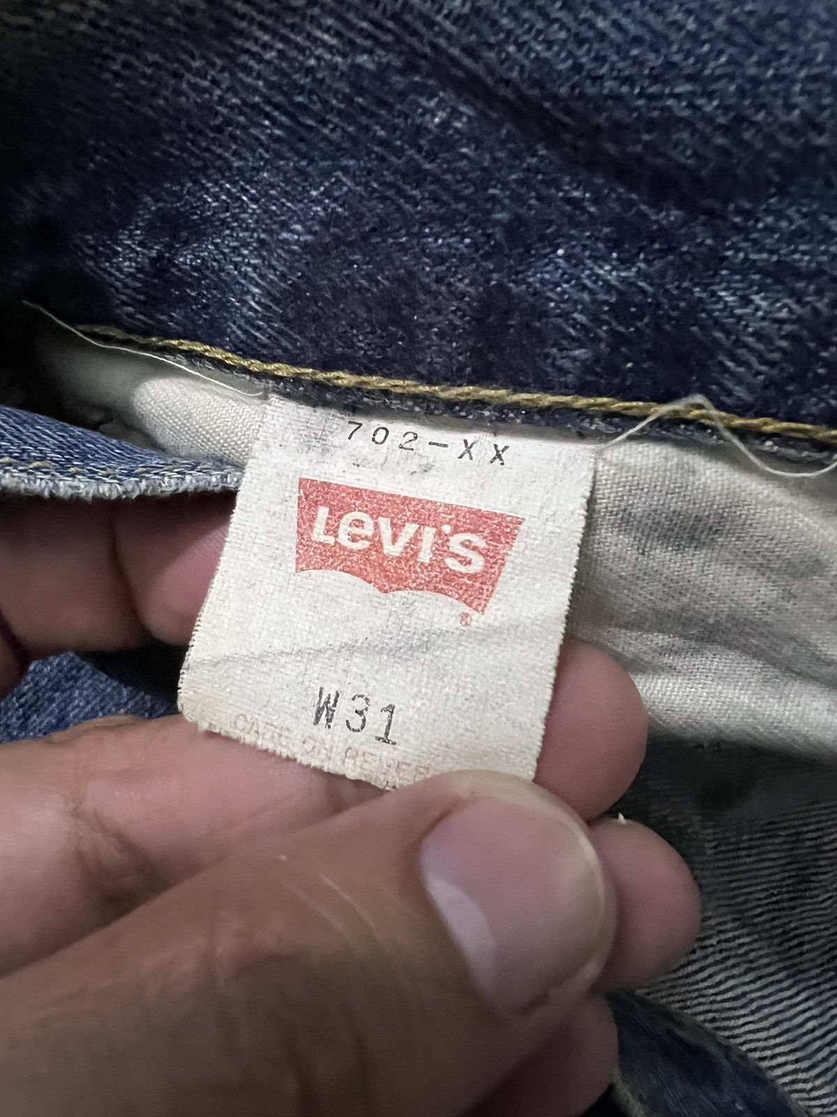 Levi's VINTAGE LEVIS 702 E BACKLE BACK CUSTOM SASHIKO BORO JAPAN Size US 30 / EU 46 - 19 Thumbnail