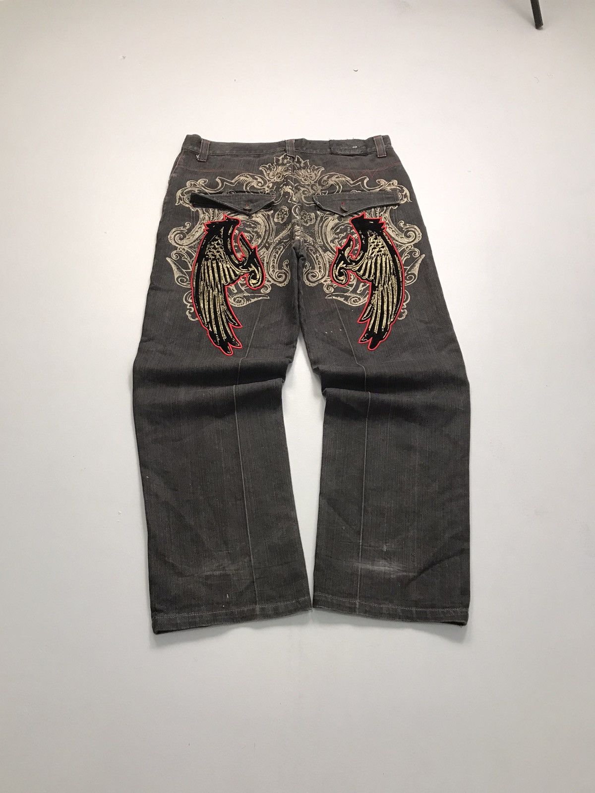 Designer Vintage rawblue patterns embroidered denim pant Size US 38 / EU 54 - 1 Thumbnail
