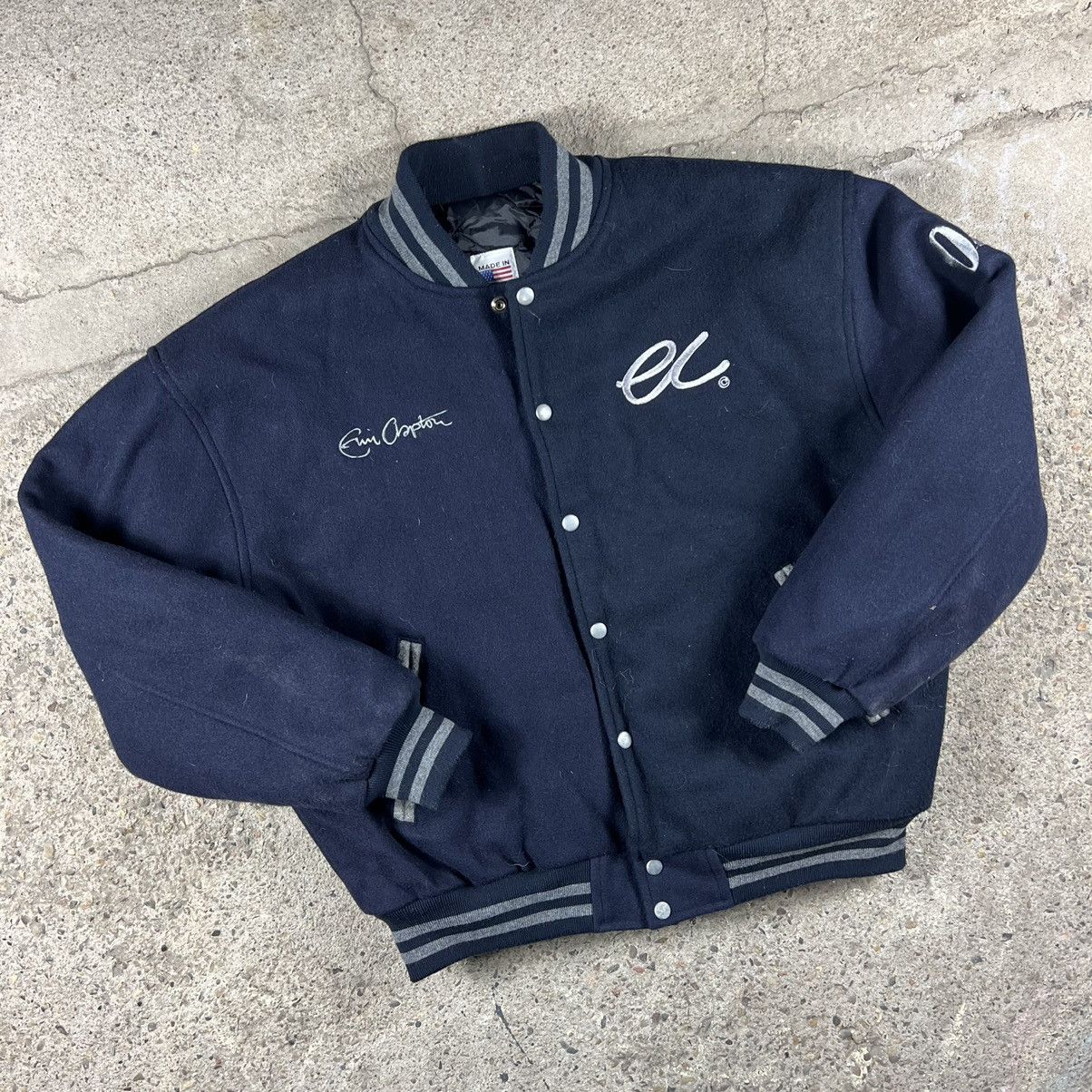 Japanese Brand Vintage 90s Wool Bomber Jacket Varsity Jary Size US L / EU 52-54 / 3 - 4 Thumbnail