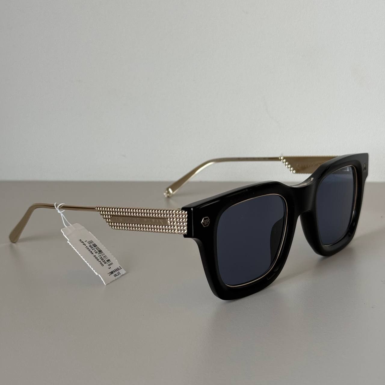 Philipp Plein Philipp Plein Rock Superhero SPP105 Men’s Sunglasses Black Size ONE SIZE - 9 Thumbnail