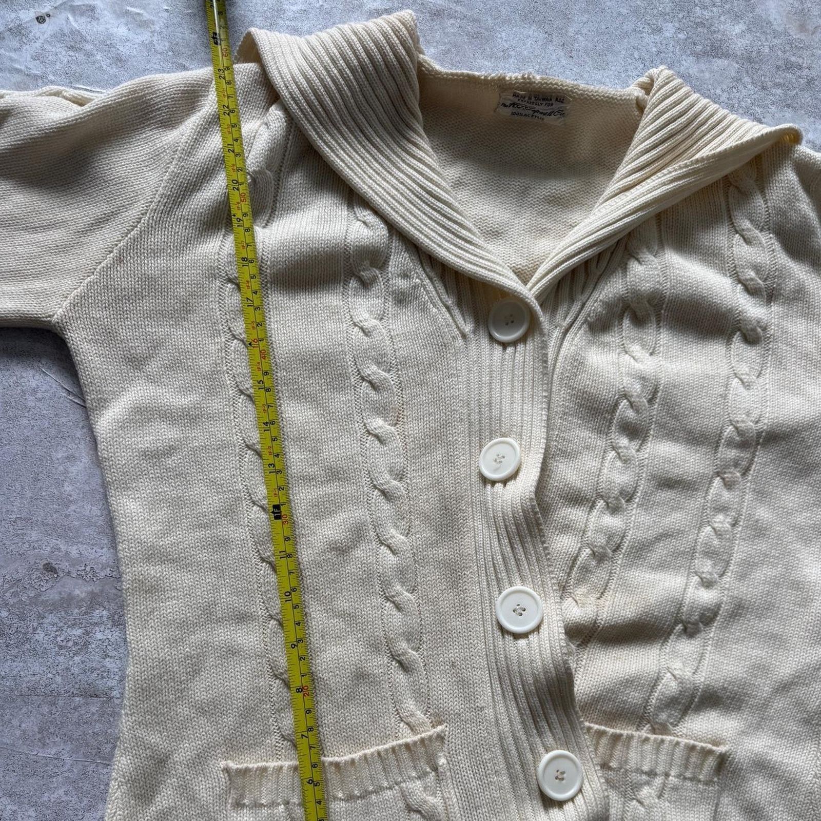 Vintage Vintage 80s Cable Knit Cardigan HC Capwell Size Medium Size M / US 6-8 / IT 42-44 - 6 Thumbnail