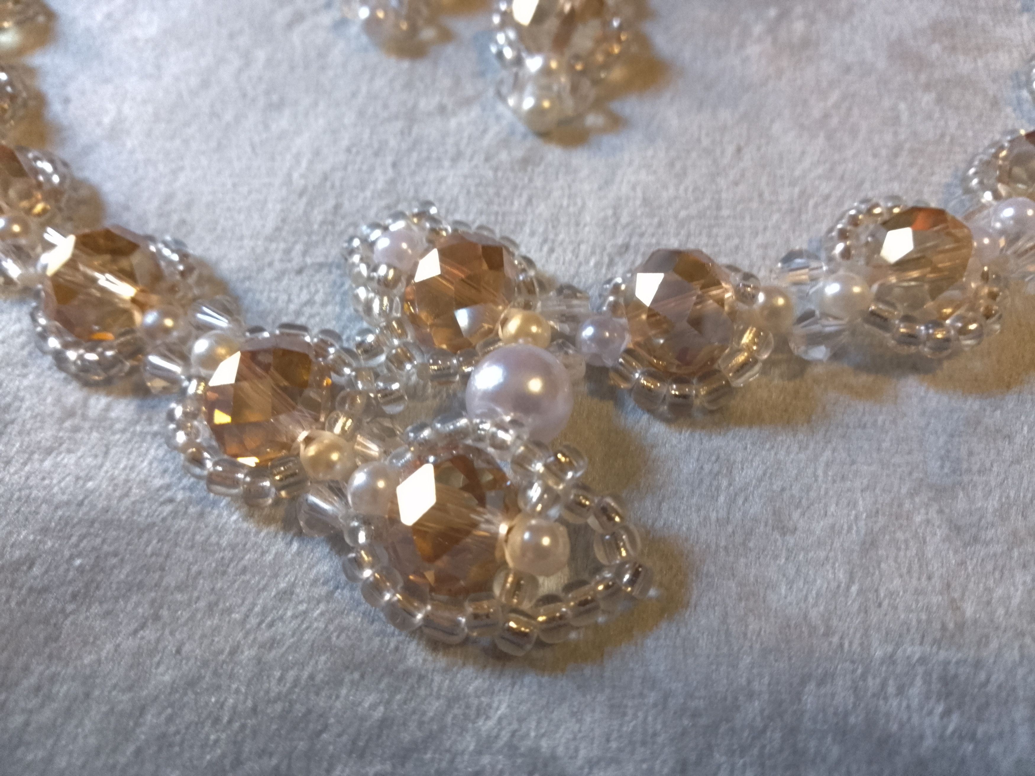 Handmade Necklace earrings Fine crystal+glass Snakish shape. Elegant Size ONE SIZE - 2 Thumbnail