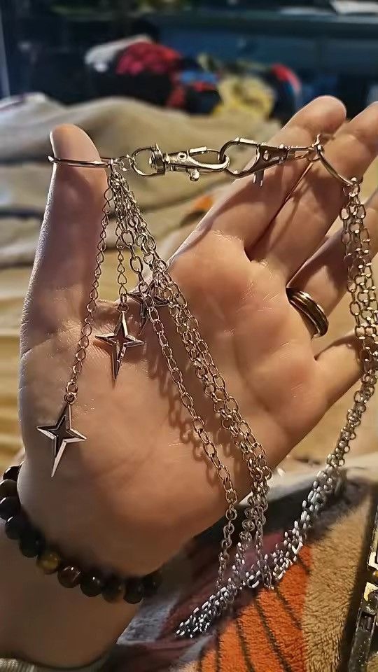 Other Punk Multilayer Metal Star Pendant Pant Chain Size ONE SIZE - 8 Thumbnail