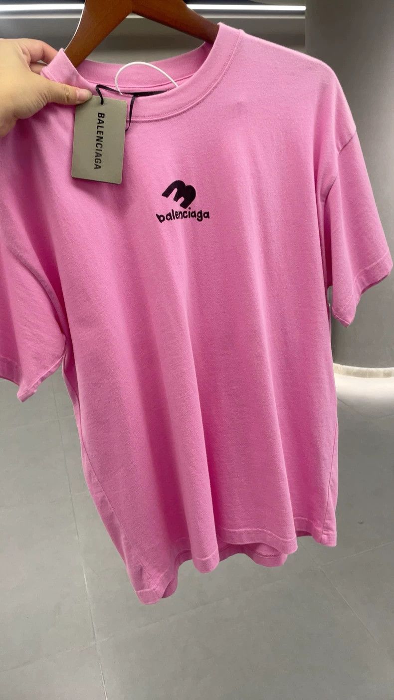 Balenciaga Balenciaga Pink Printed Short Sleeve Women's L Size Size US L / EU 52-54 / 3 - 1 Thumbnail