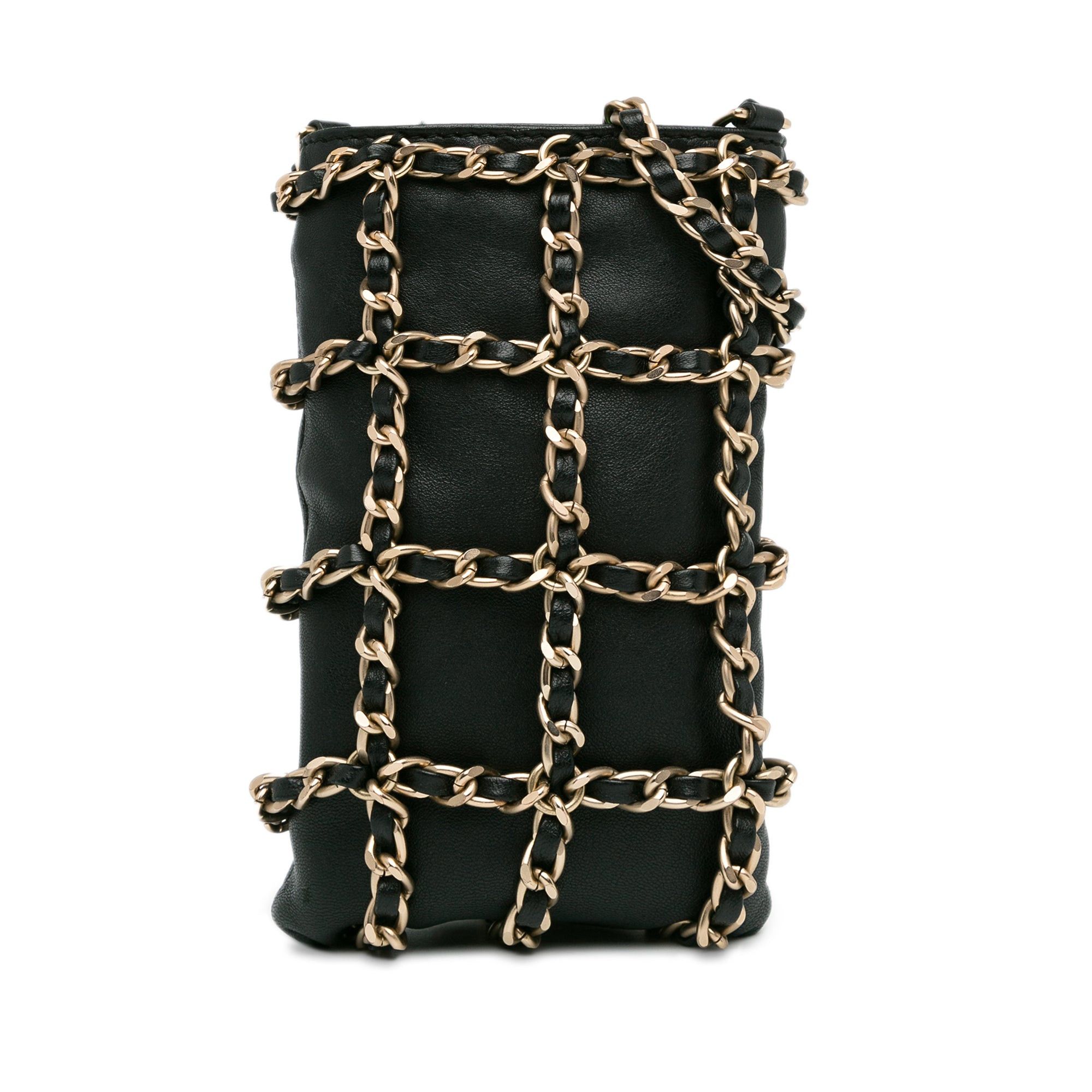 Chanel Chanel Lambskin Tech Me Out Clutch With Chain Black Size ONE SIZE - 1 Thumbnail
