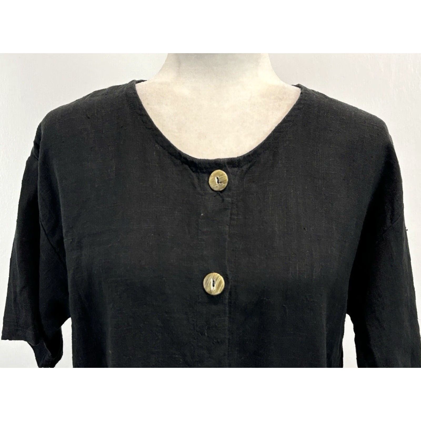 J Brand Zack Linen Button Up Shirt Womens Black Medium Size M / US 6-8 / IT 42-44 - 5 Thumbnail