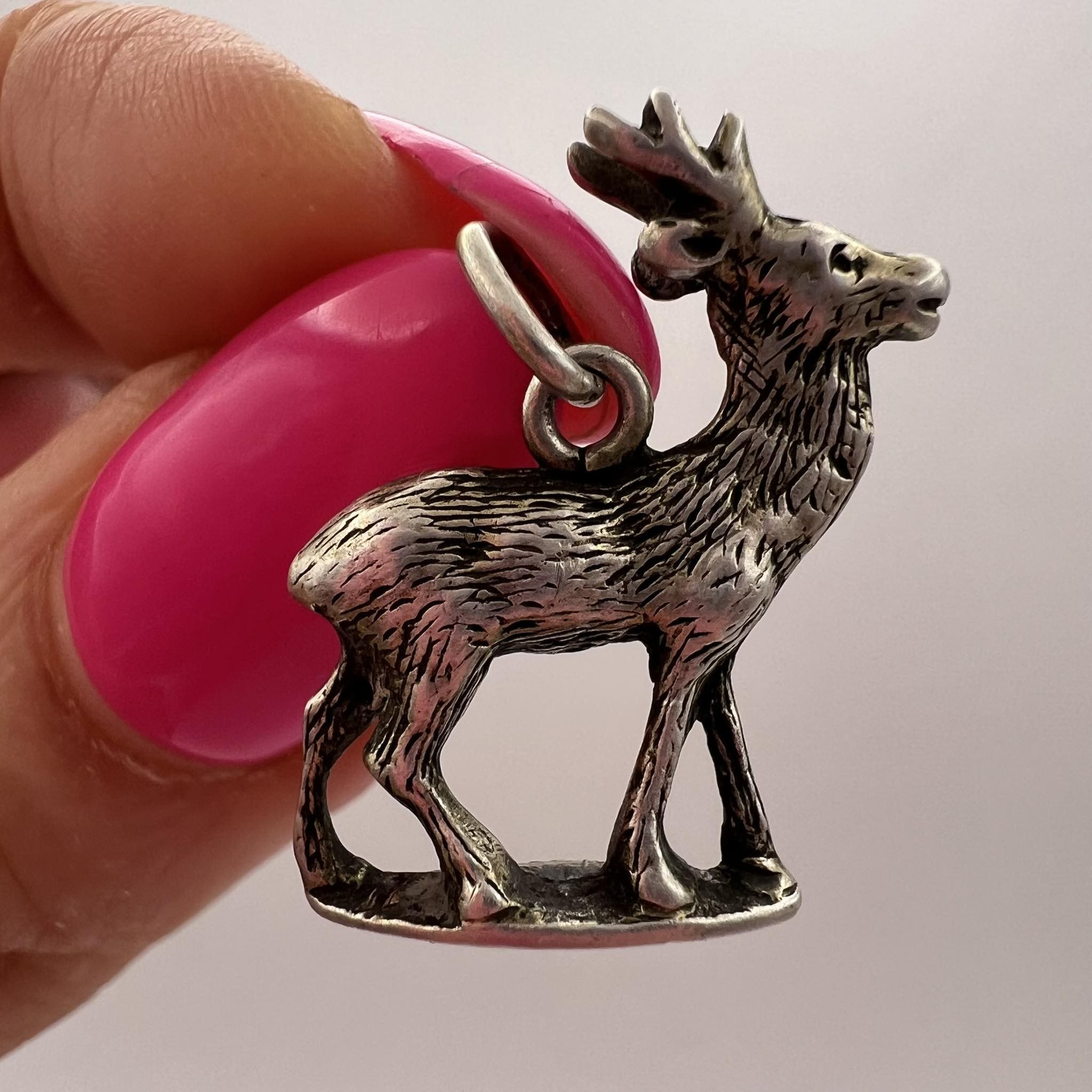 Vintage Vintage Silver 800 Pendant Figure Christmas Deer Italy 4.2gr Size ONE SIZE - 1 Thumbnail