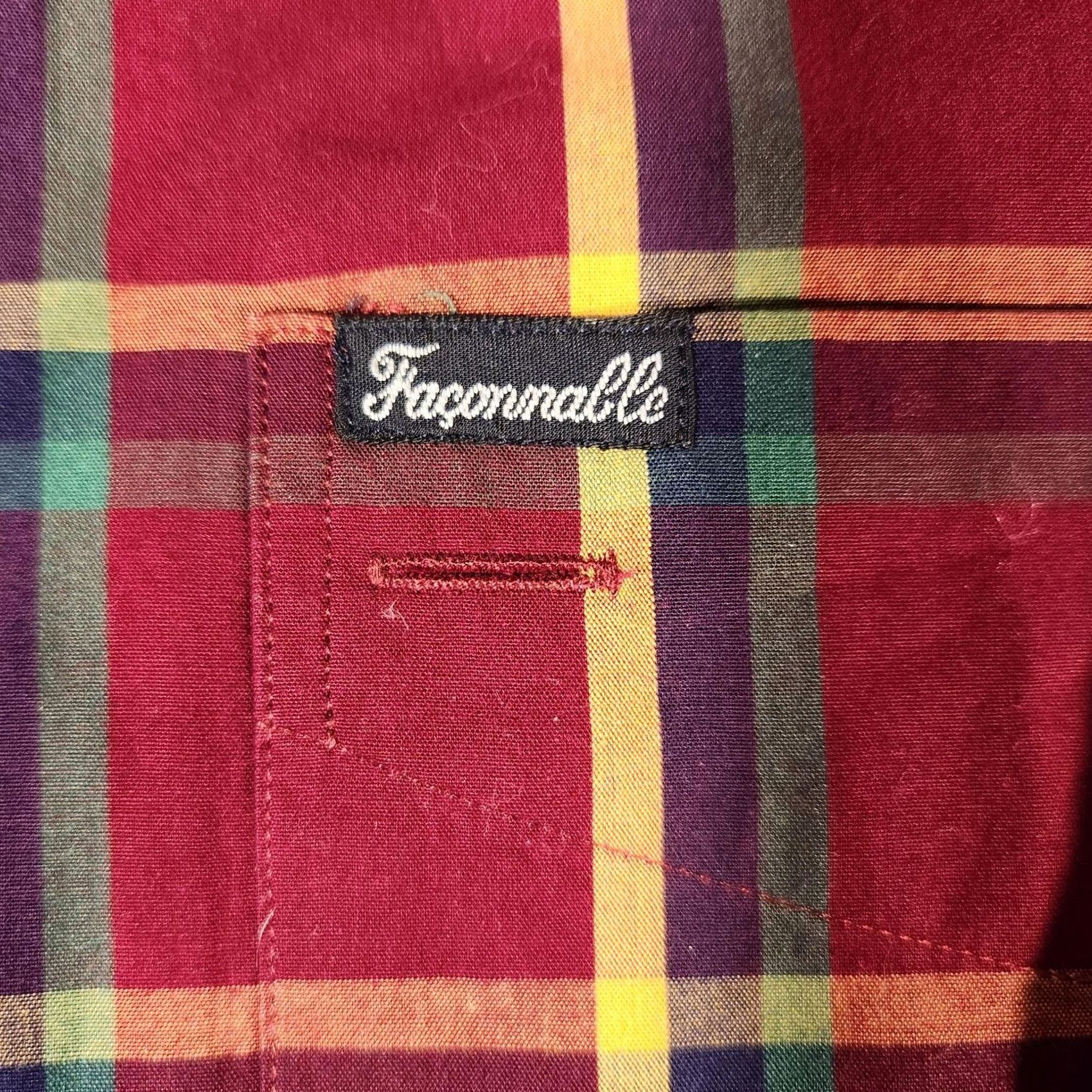 Faconnable VINTAGE Faconnable Shirt Mens 2XL Red Plaid Button-Down Long Sleeve 90s Size US XXL / EU 58 / 5 - 2 Thumbnail