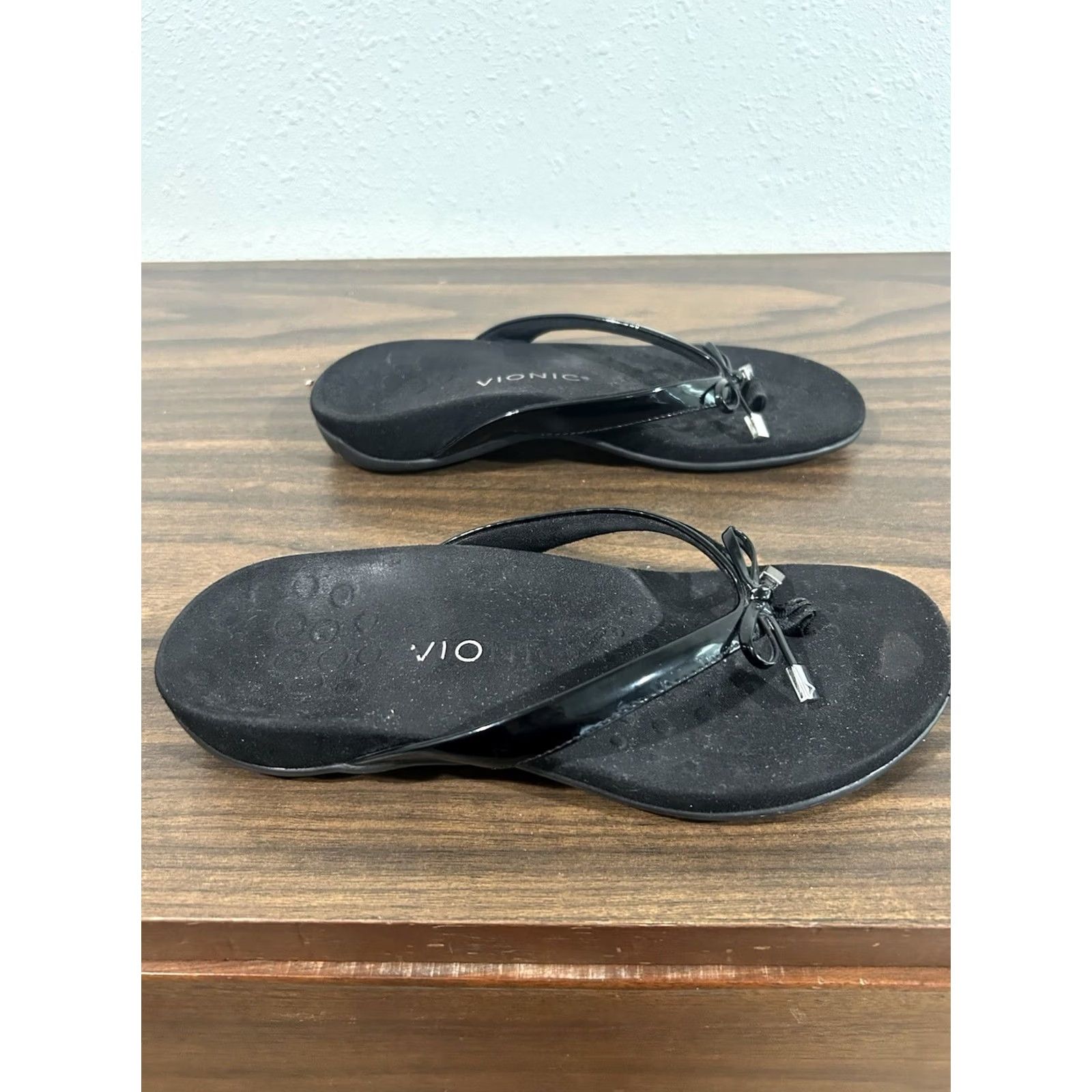 Vionic Vionic Bella II Sandals Sz 6 Black Flip Flop Arch Support Comfort Bows Thong Women Size US 6 / IT 36 - 4 Thumbnail