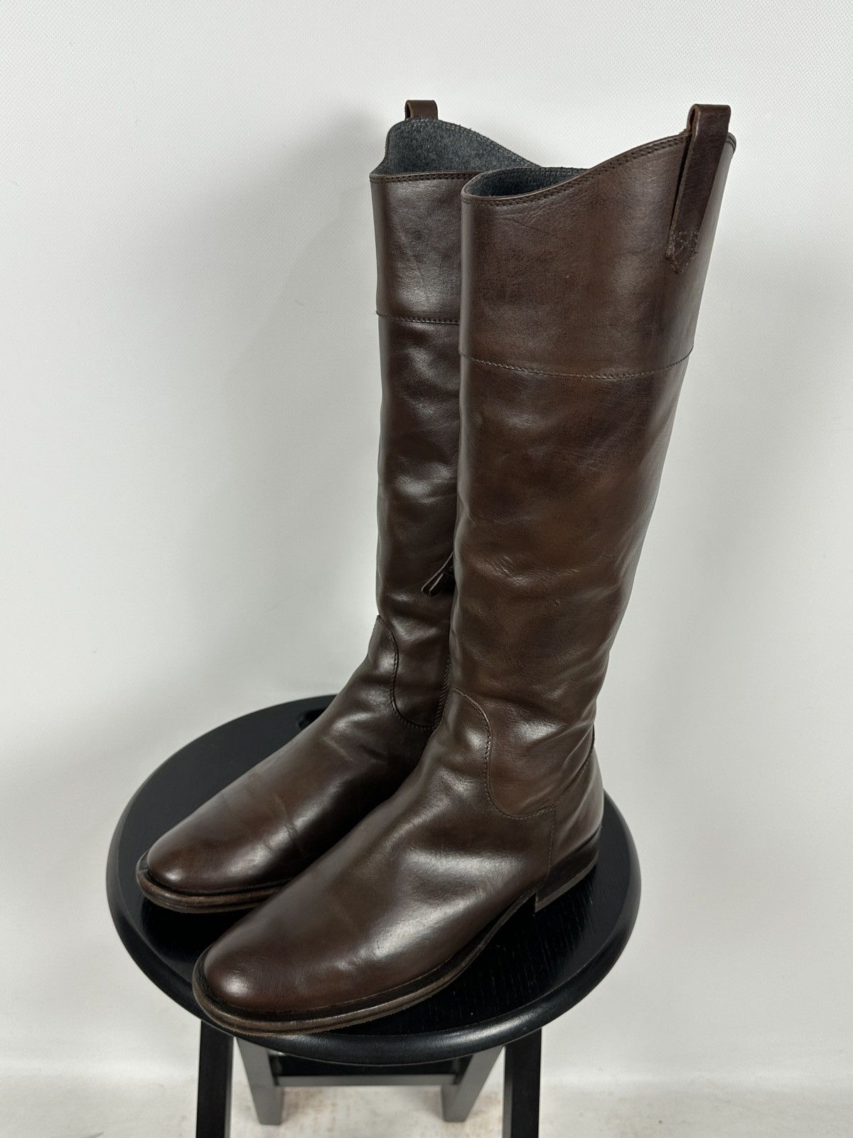 Brunello Cucinelli Brunello Cucinelli Brown Leather Riding Boots Size US 10 / IT 40 - 10 Thumbnail