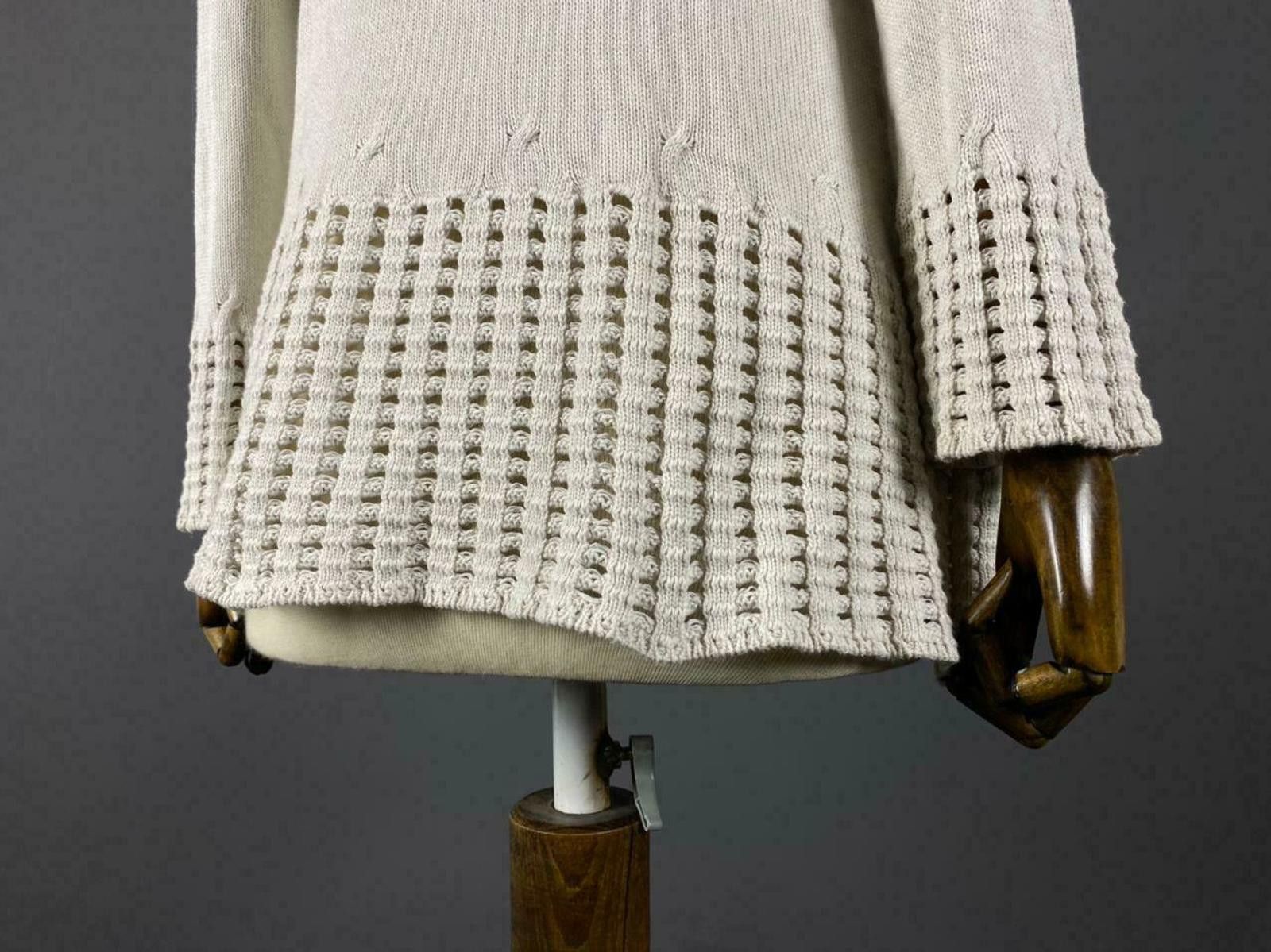 Designer Ladies Hemisphere Beige Knit Long Sleeve Short Dress Size 34 Size M / US 6-8 / IT 42-44 - 9 Thumbnail